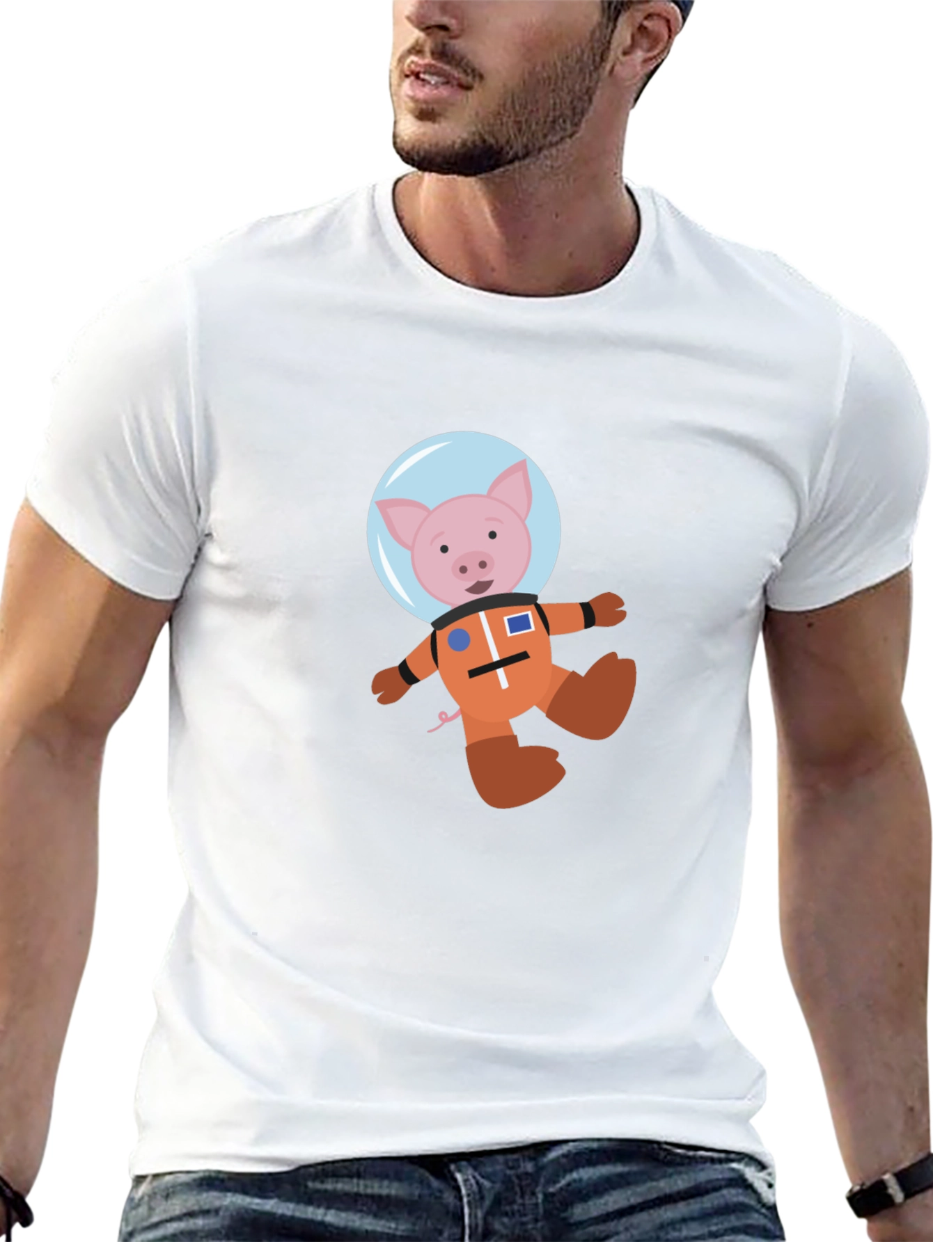 Astronaut Pig Graphic T-Shirt