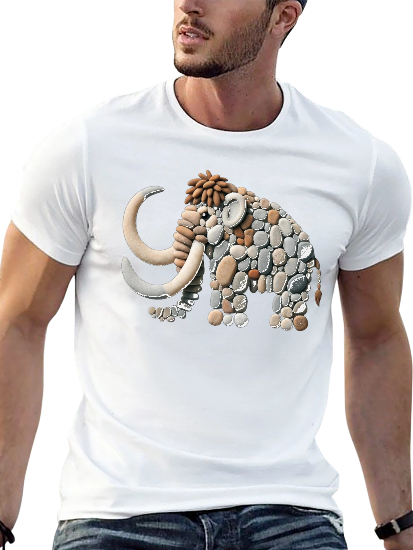 Stone Mammoth Graphic Tee - Unique Art Design!