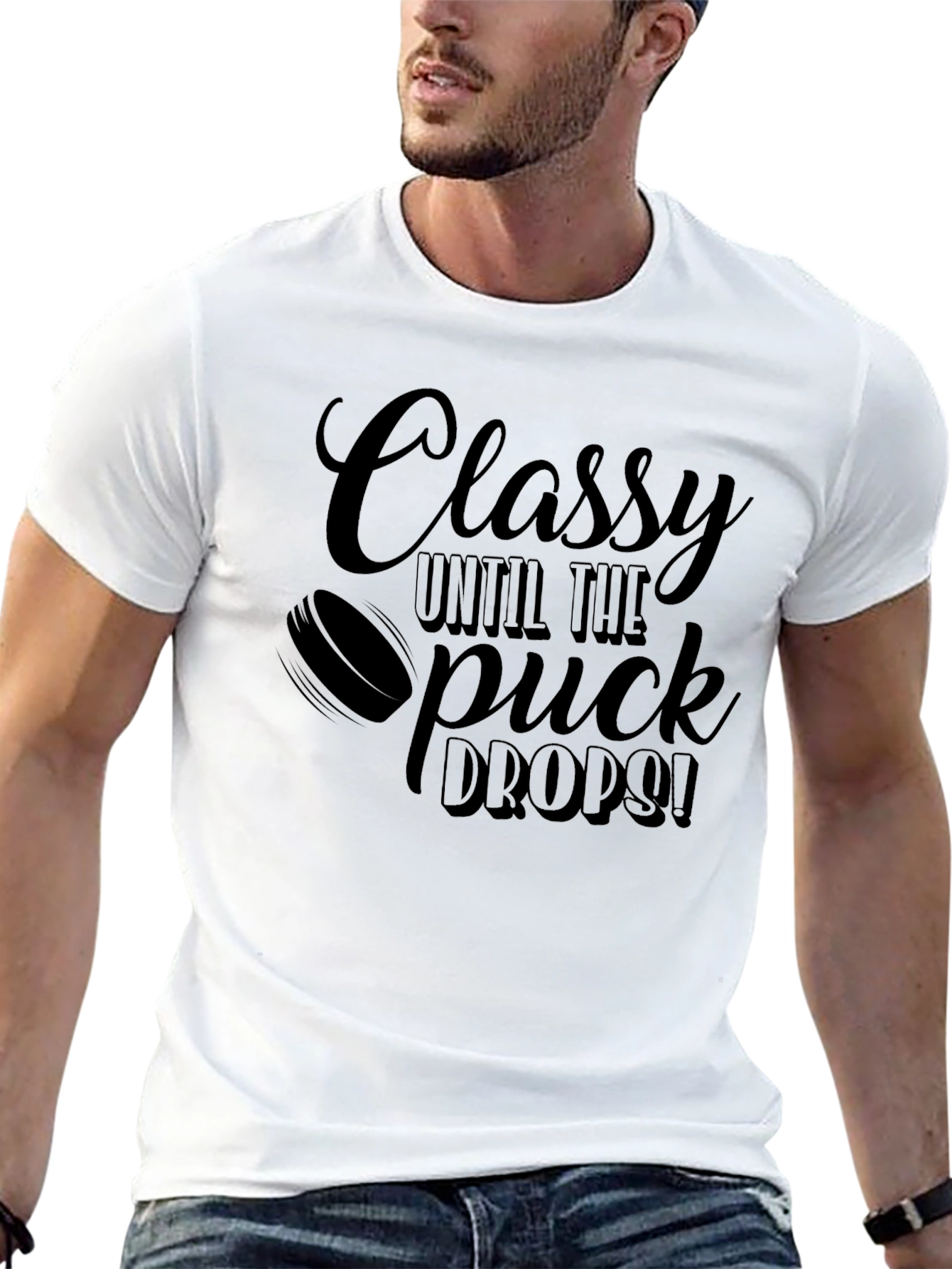 Classy Hockey Fan Black T-Shirt