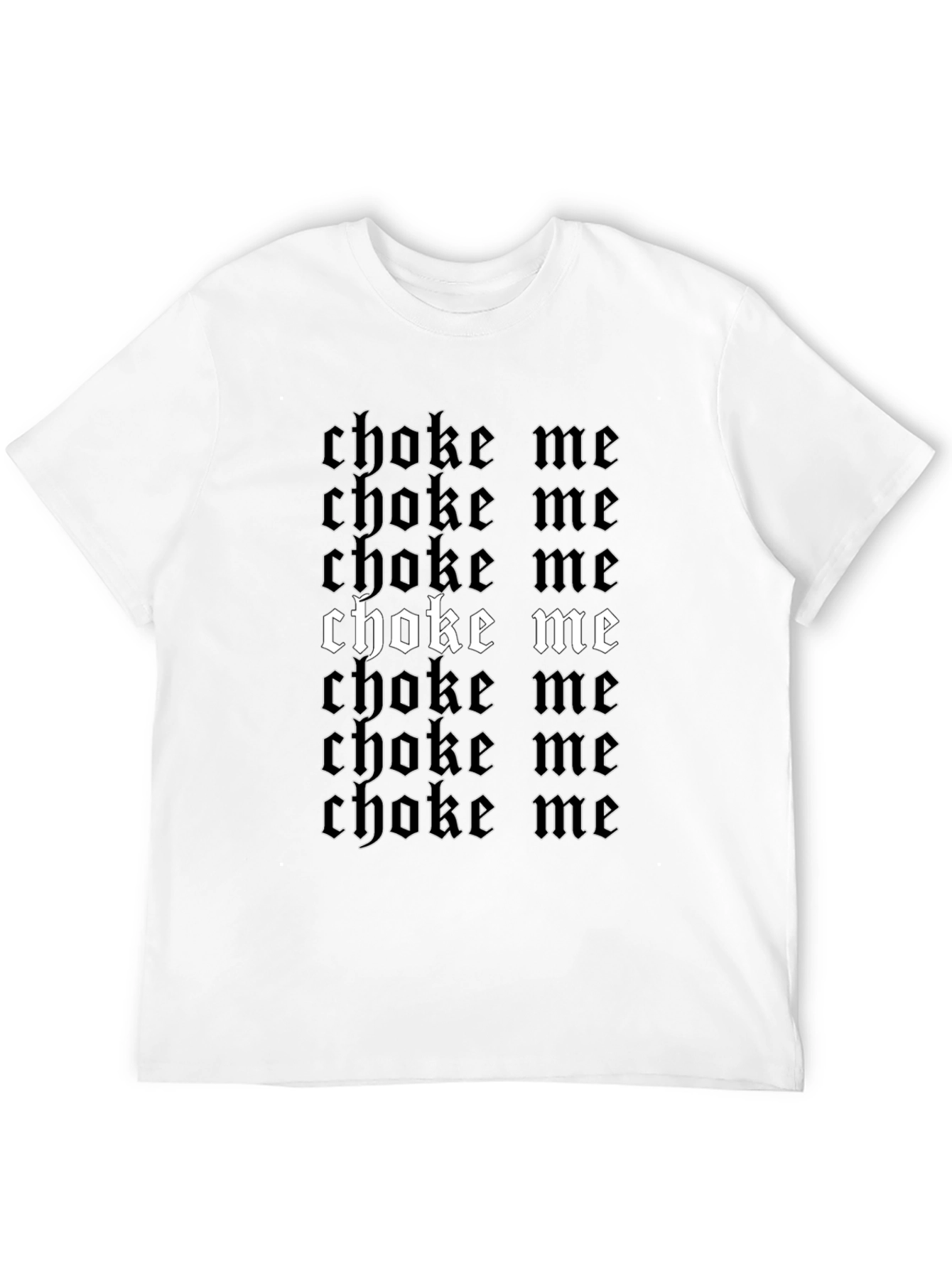 Gothic Choke Me Graphic Print Black T-Shirt