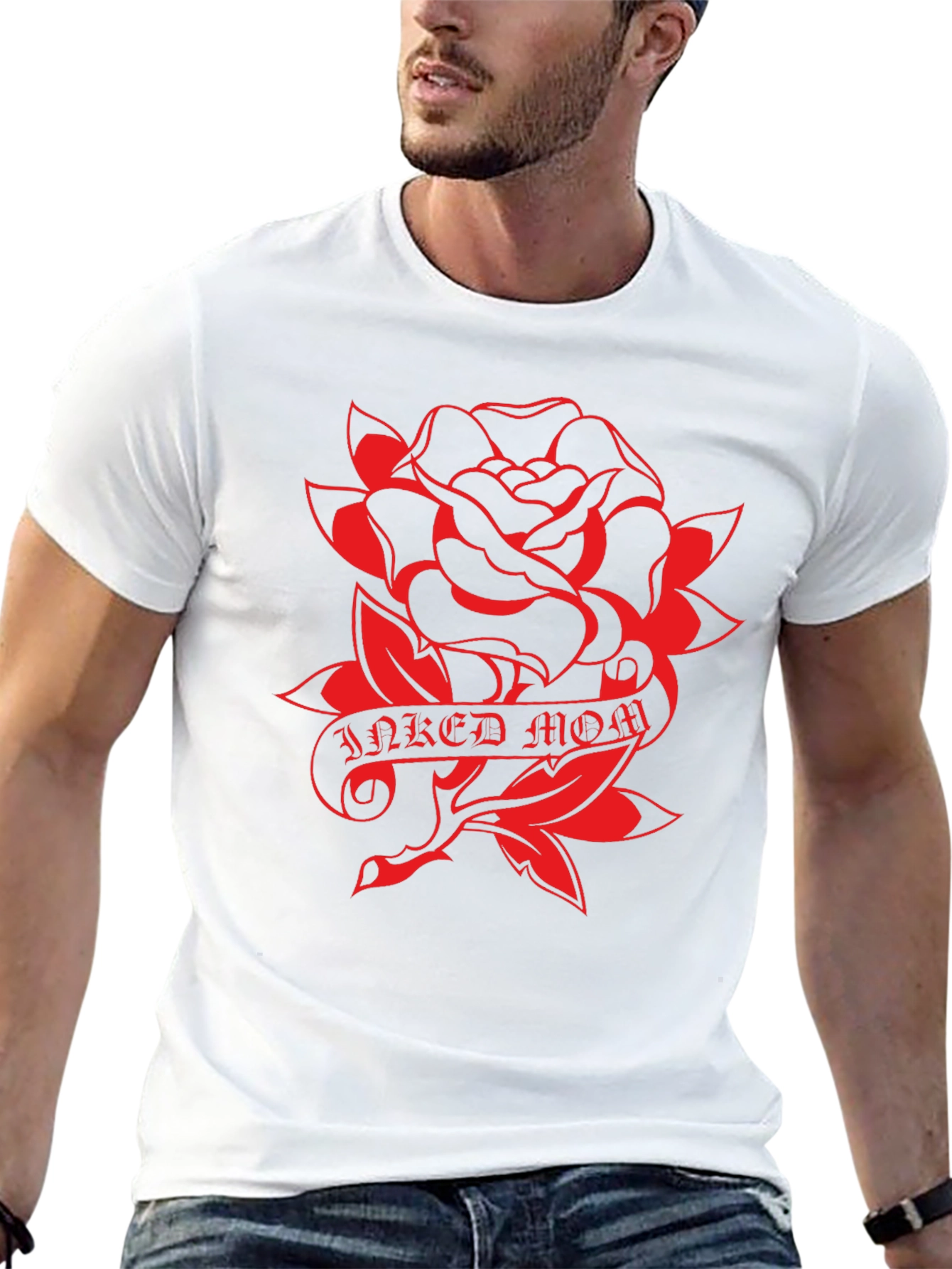 Inked Mom Rose Graphic T-Shirt - Classic Style