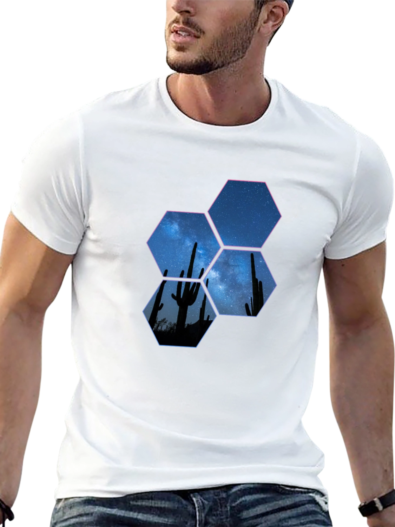 Desert Night Hex Graphic Tee - Black