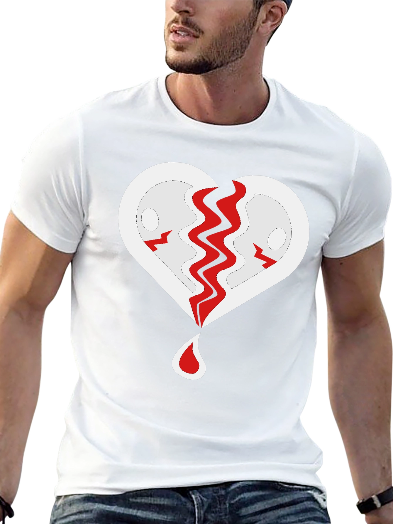 Broken Heart Graphic T-Shirt - Black
