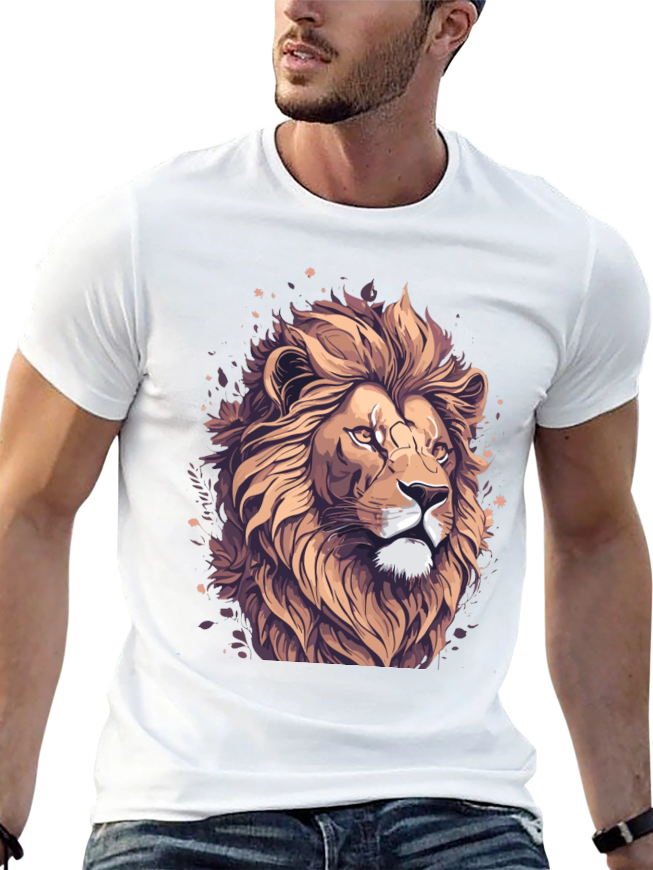 Lion Graphic Tee - Black Stylish T-Shirt