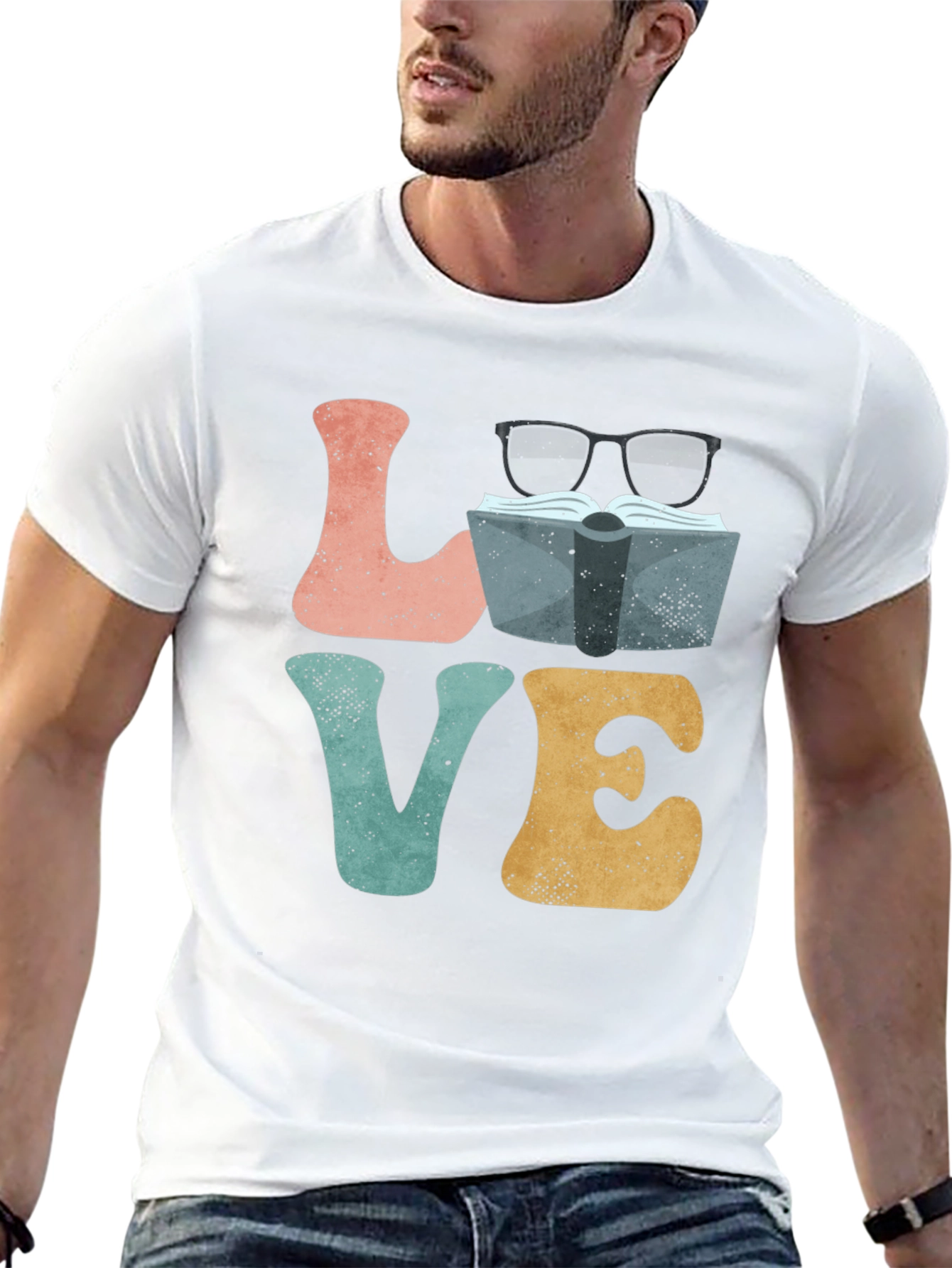Book Lover Graphic T-Shirt - LOVE Design