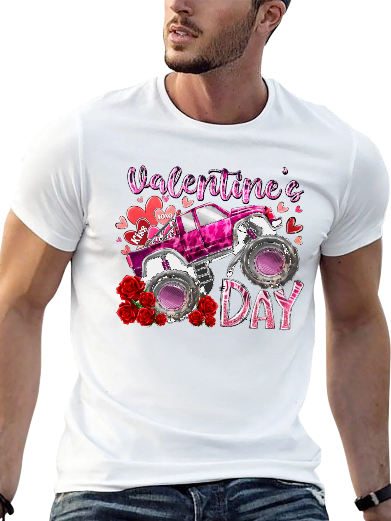 Valentines Day Monster Truck T-Shirt