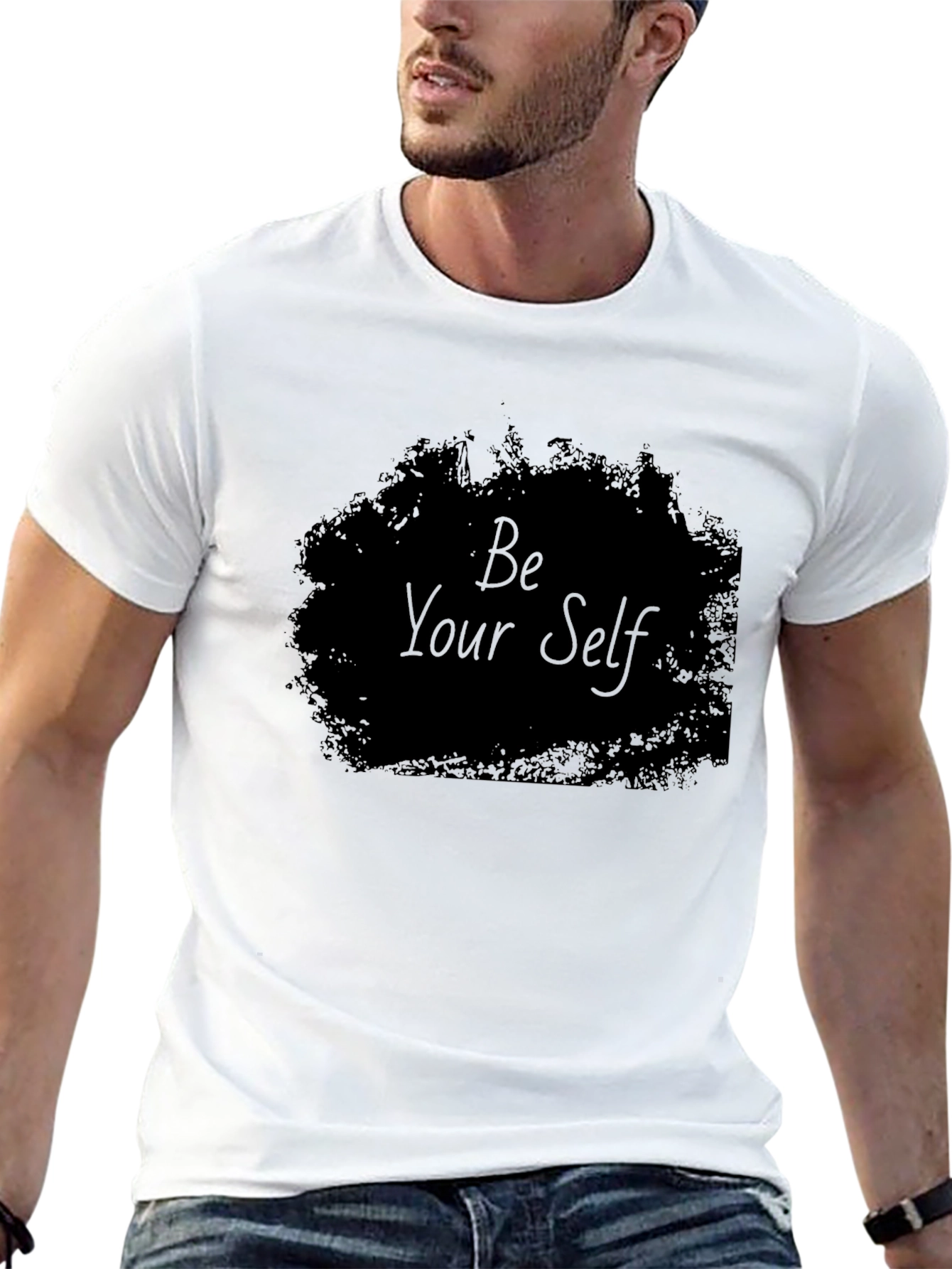 Be Your Self T-Shirt | Black Crew Neck Tee