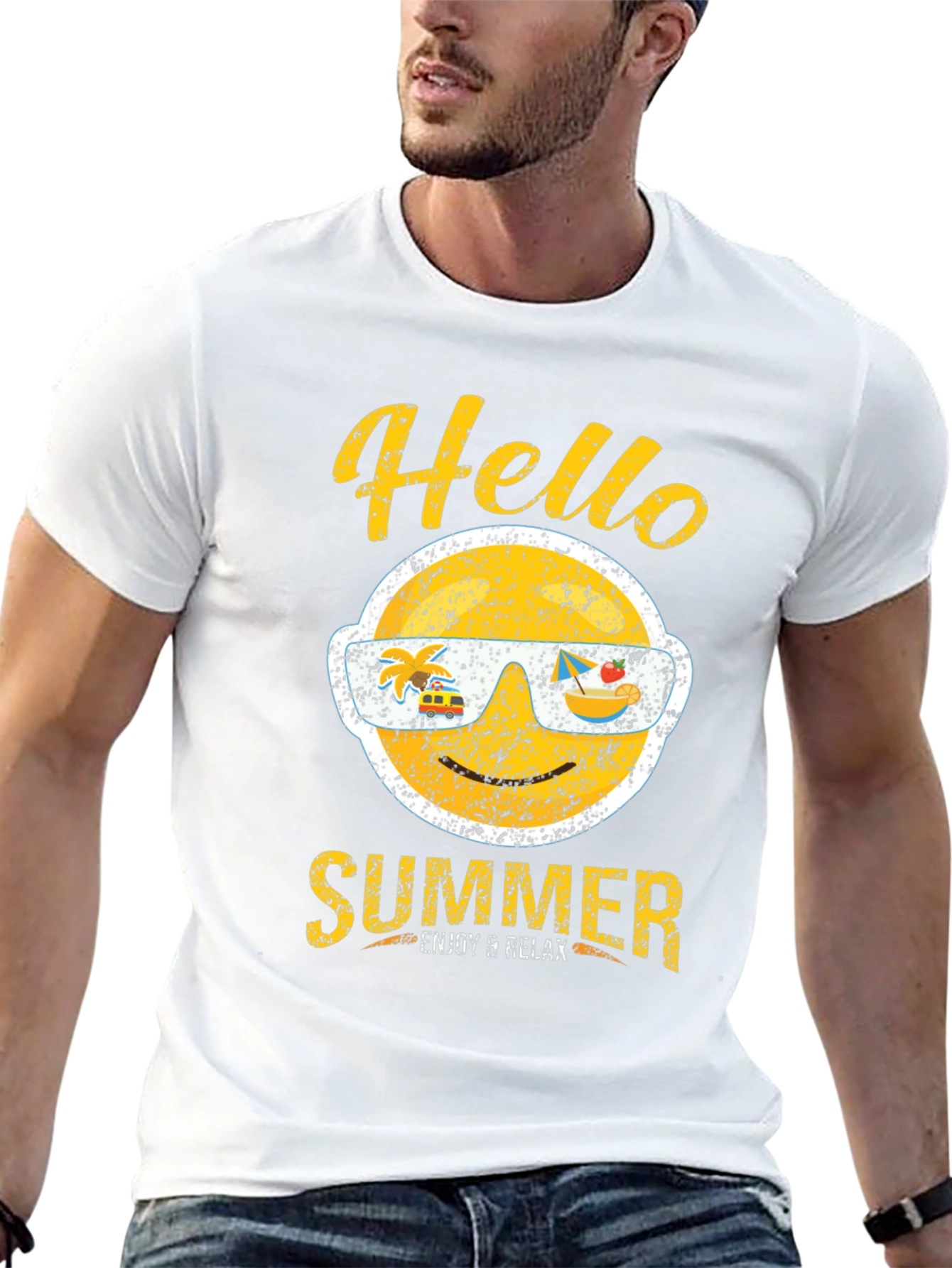 Hello Summer Graphic T-Shirt - Enjoy & Relax