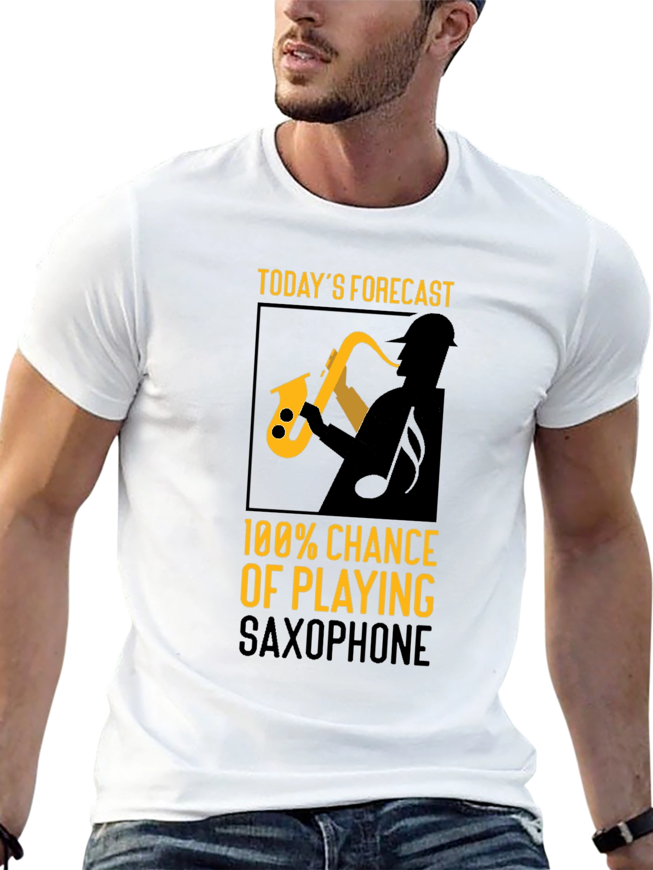Saxophone Player Forecast Graphic T-Shirt