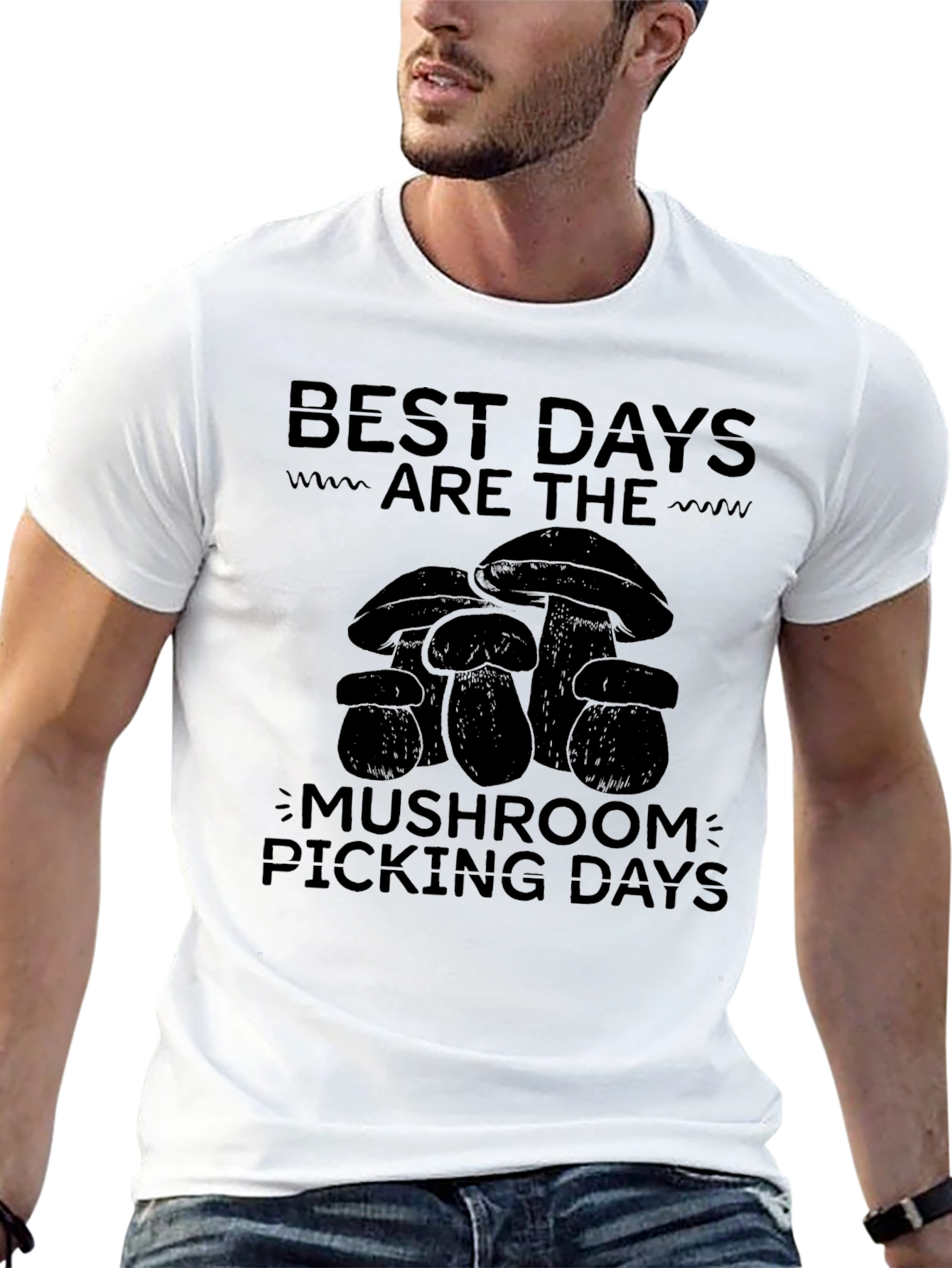 Mushroom Picking Days Graphic Tee - Black