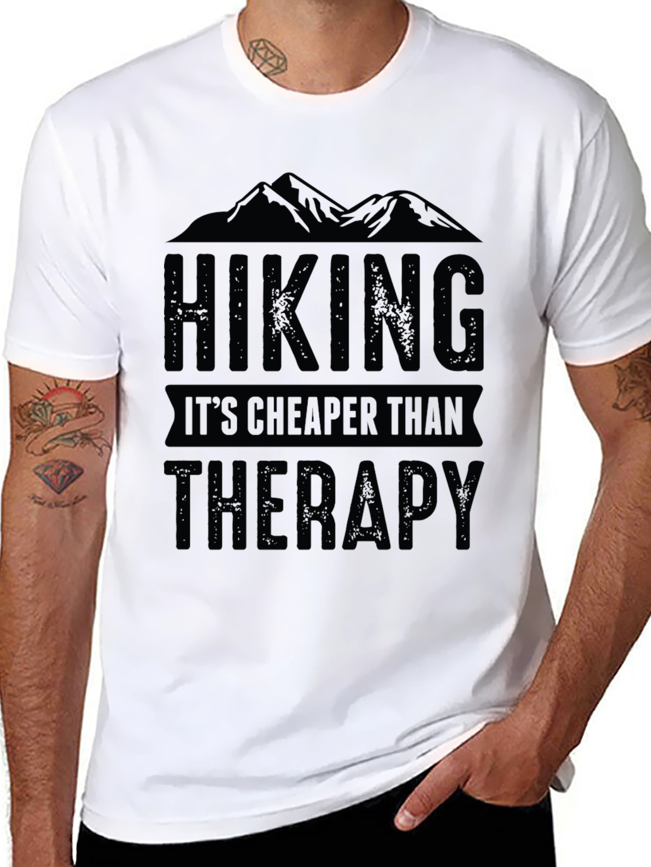 Hiking is Cheaper Than Therapy Graphic Tee