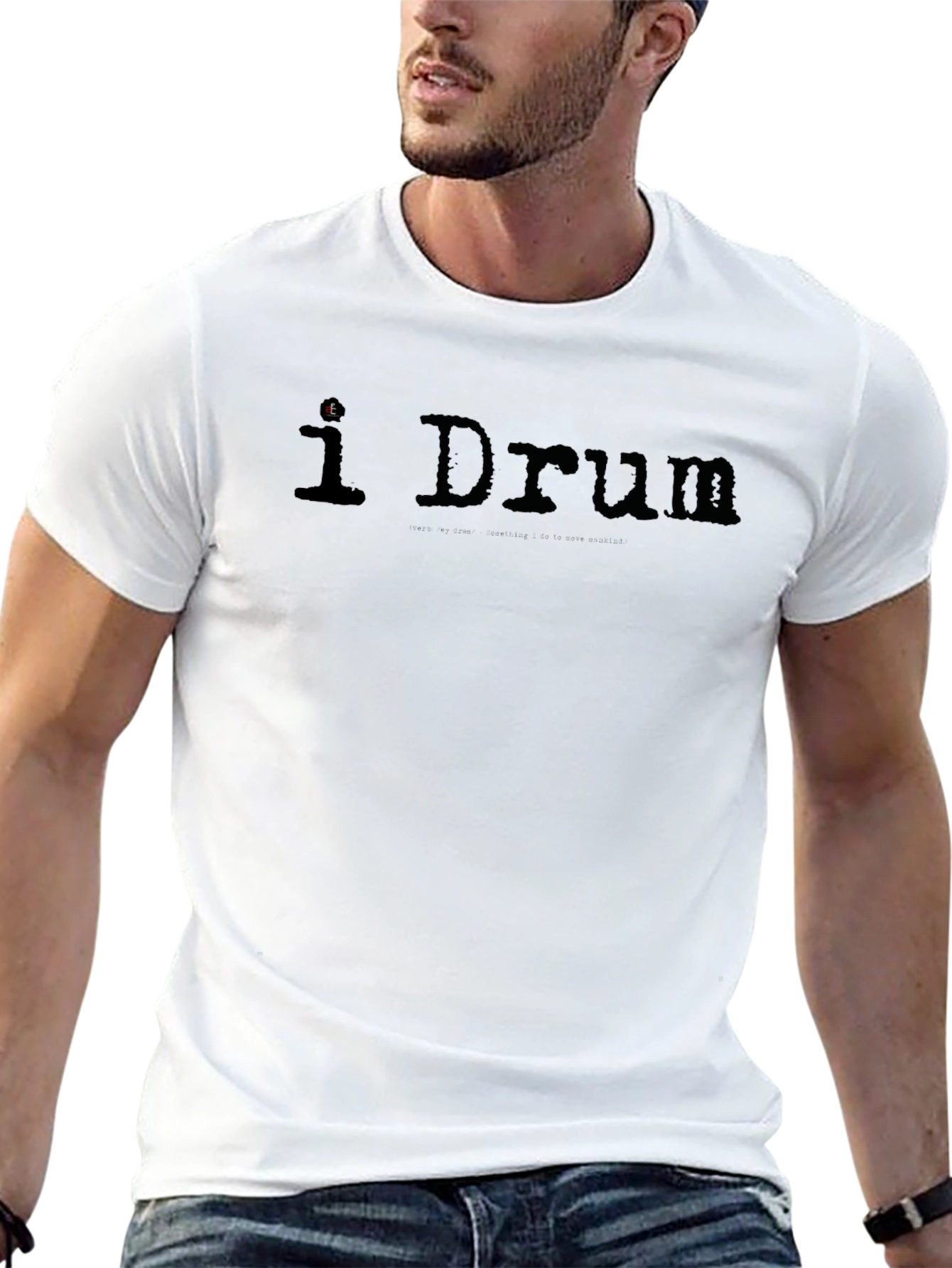 I Drum Black Cotton Tee - Music Lovers T-Shirt