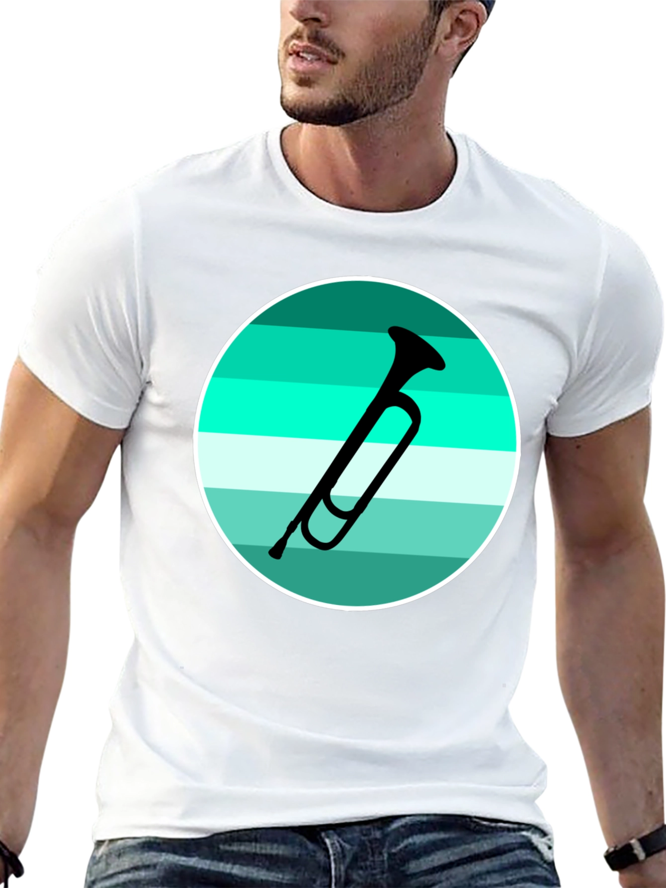 Musical Horn Graphic Tee - Black