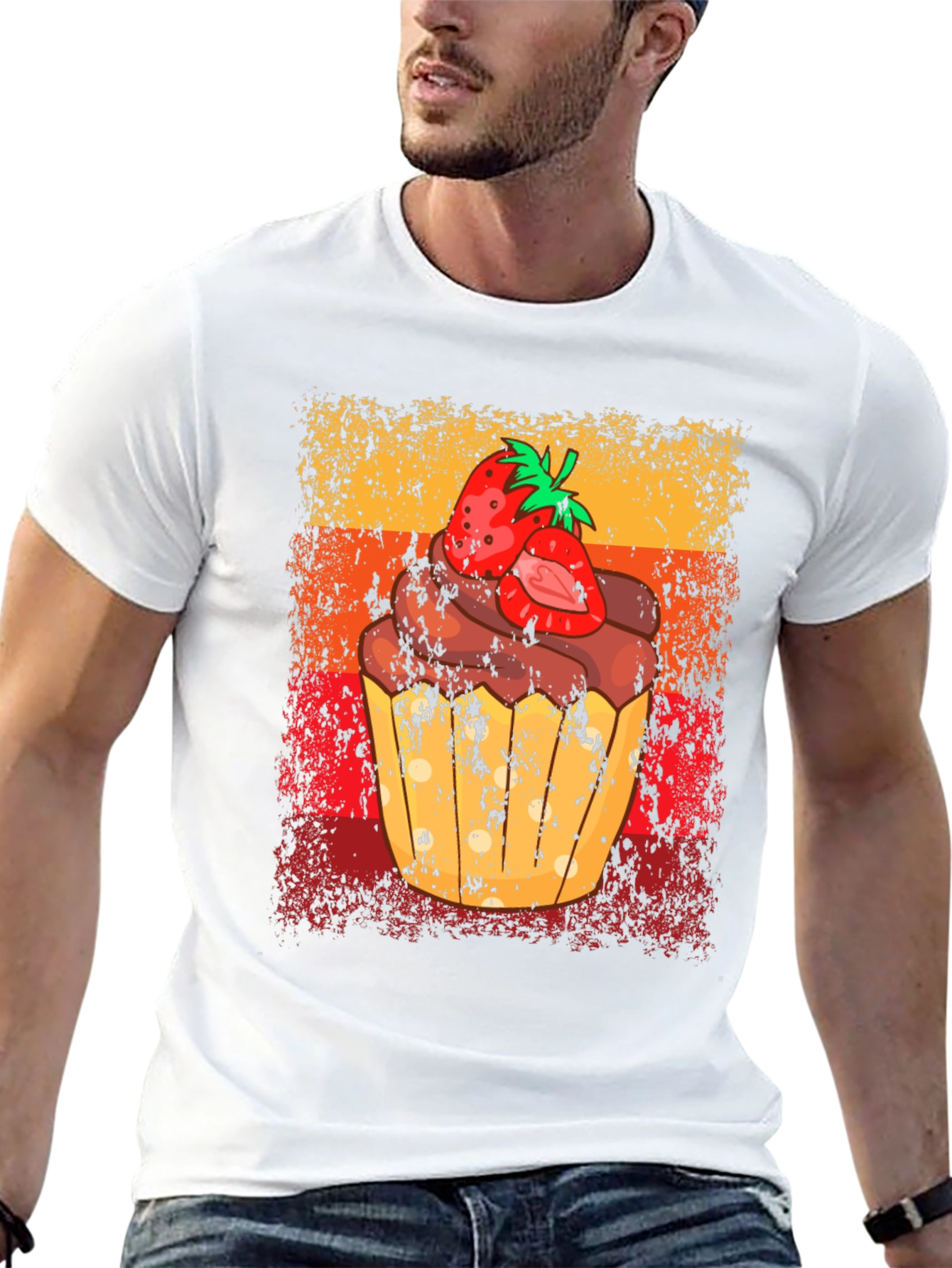 Strawberry Cupcake Graphic Tee - Sweet Treat Shirt