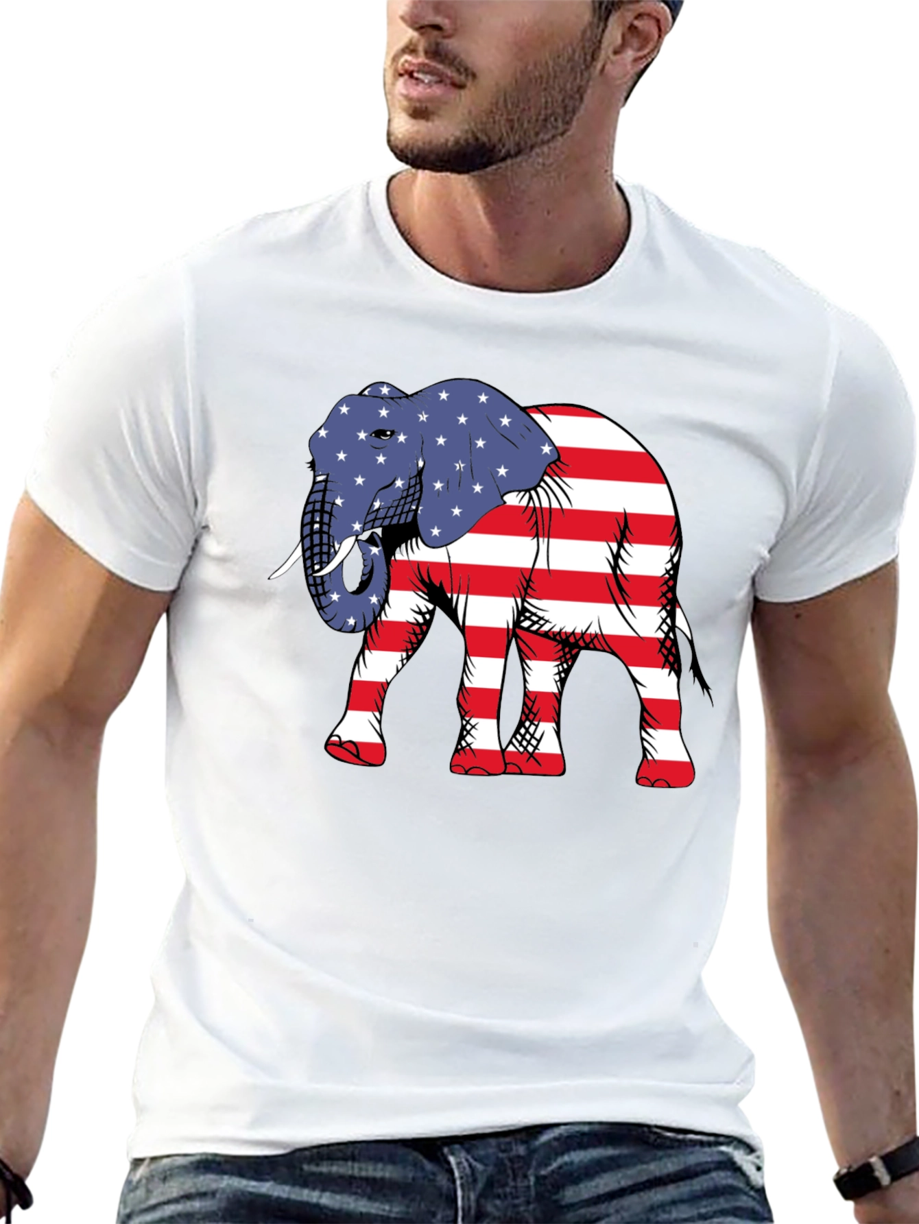 Patriotic Elephant Graphic Tee