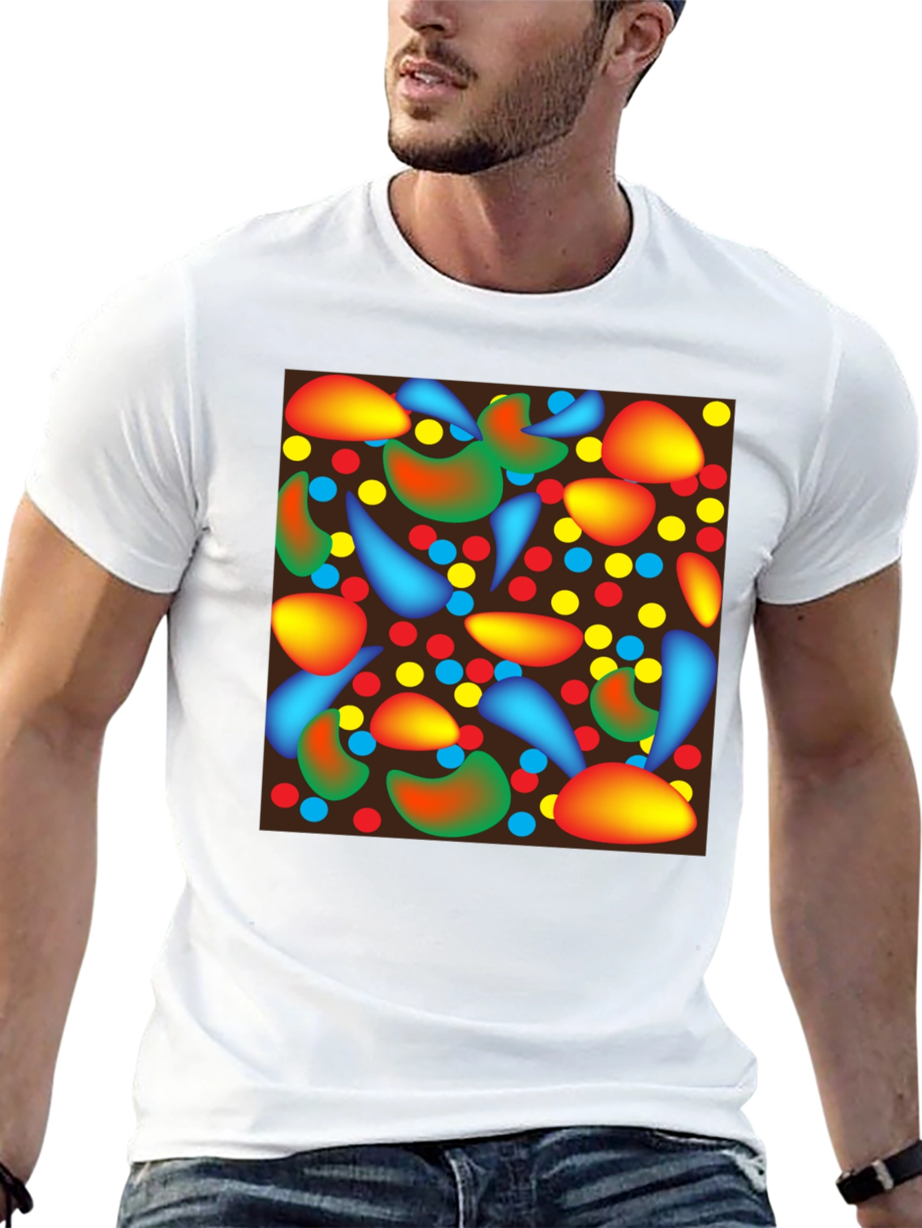Abstract Pattern Black T-Shirt