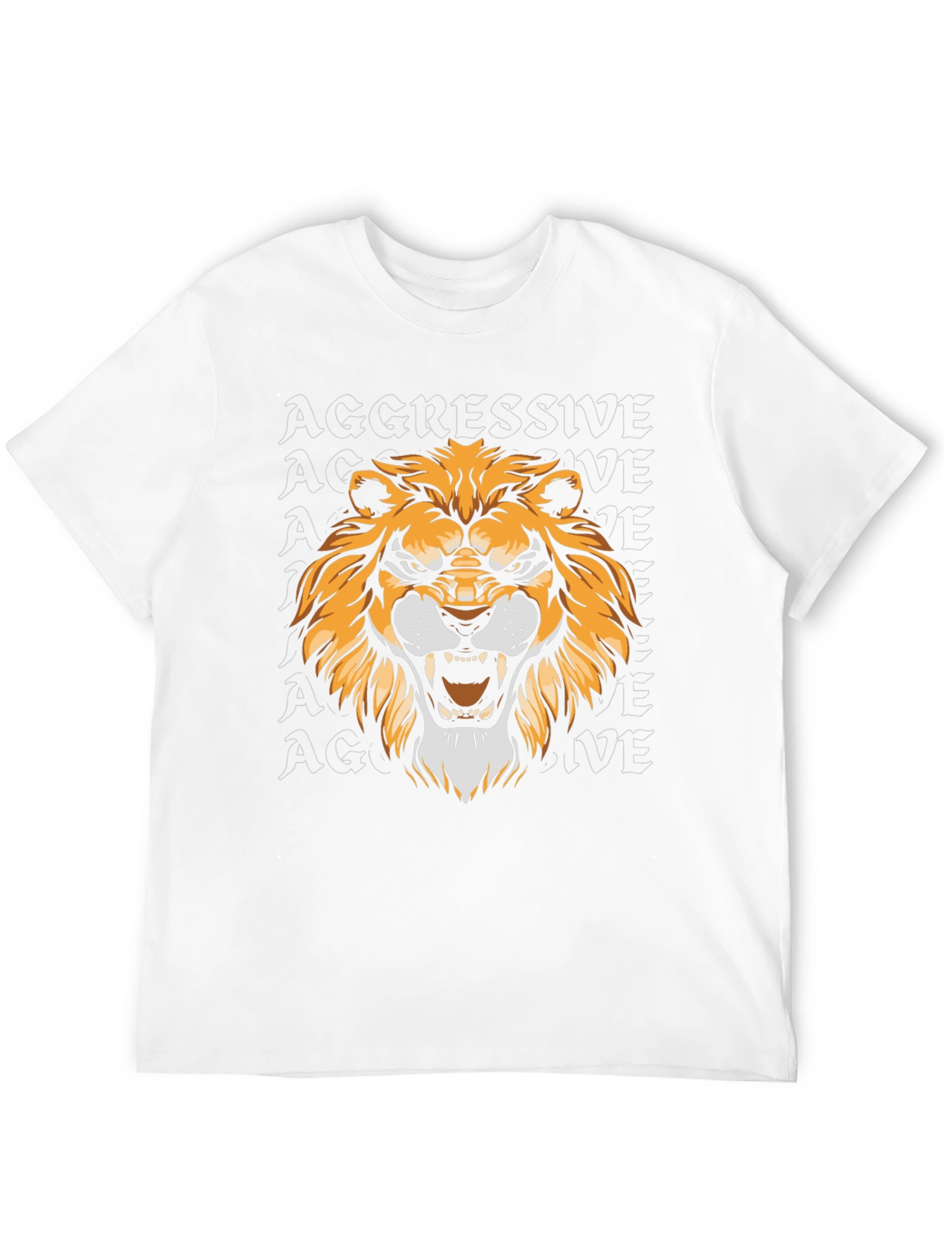 Aggressive Lion Graphic Tee - Black