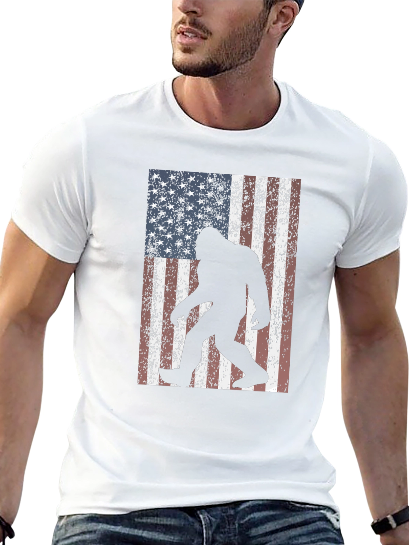 Bigfoot American Flag Graphic Tee