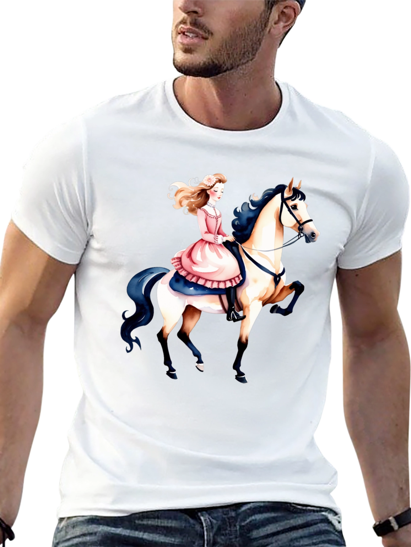 Princess & Horse Black Tee
