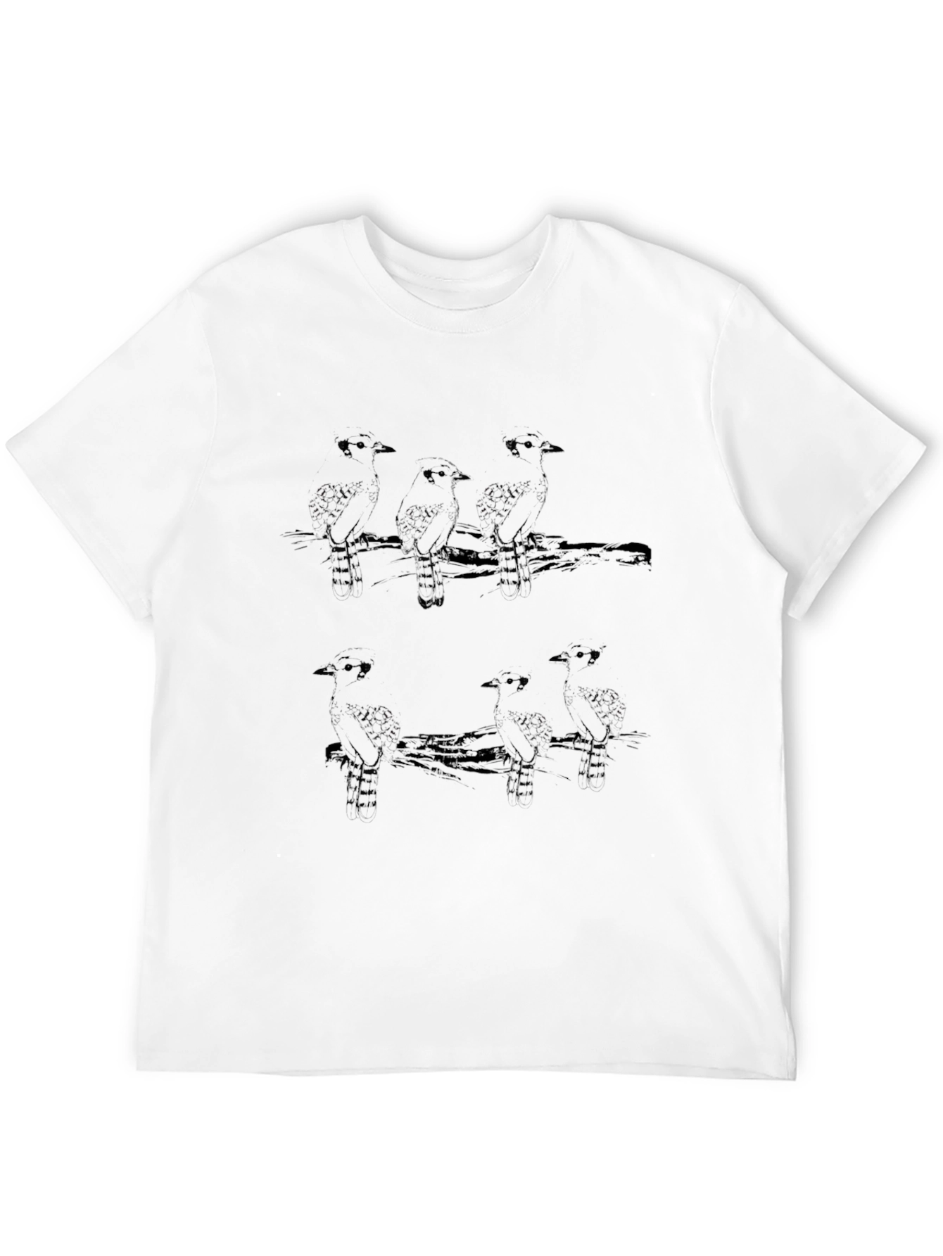 Black T-Shirt with Bird Graphic Design