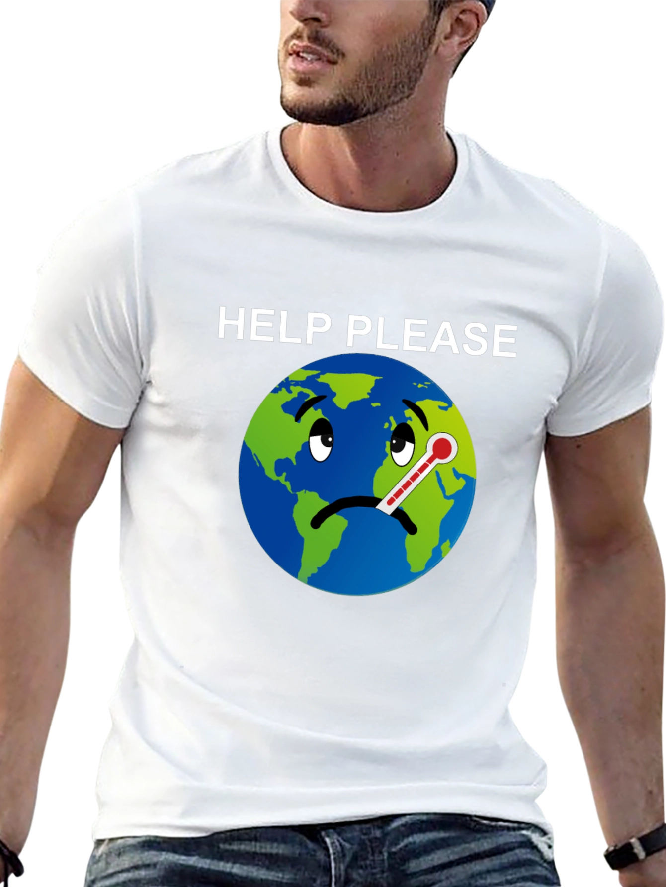 Help Please Graphic T-Shirt - Climate Change Awareness