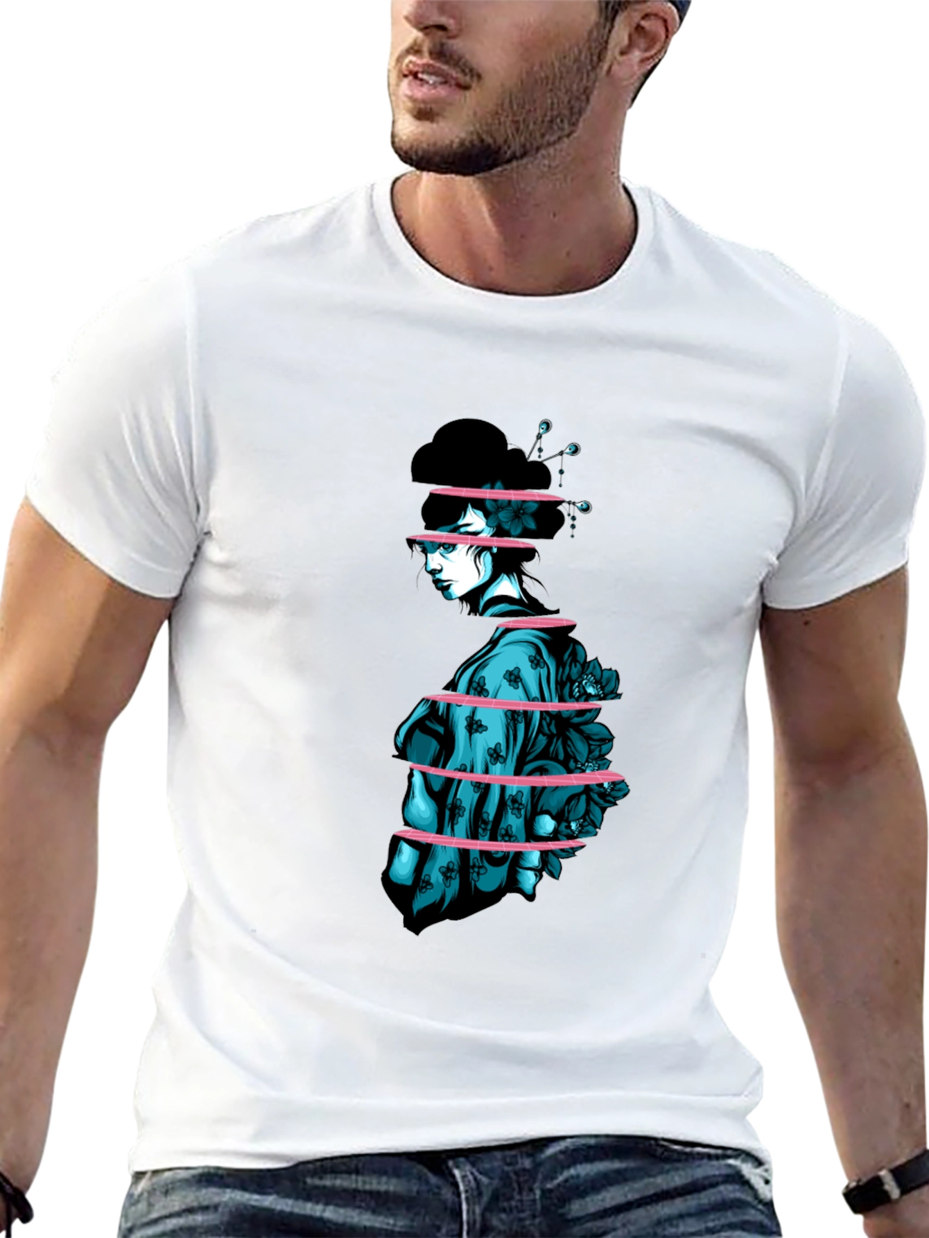 Sliced Geisha Graphic Tee - Unique Streetwear