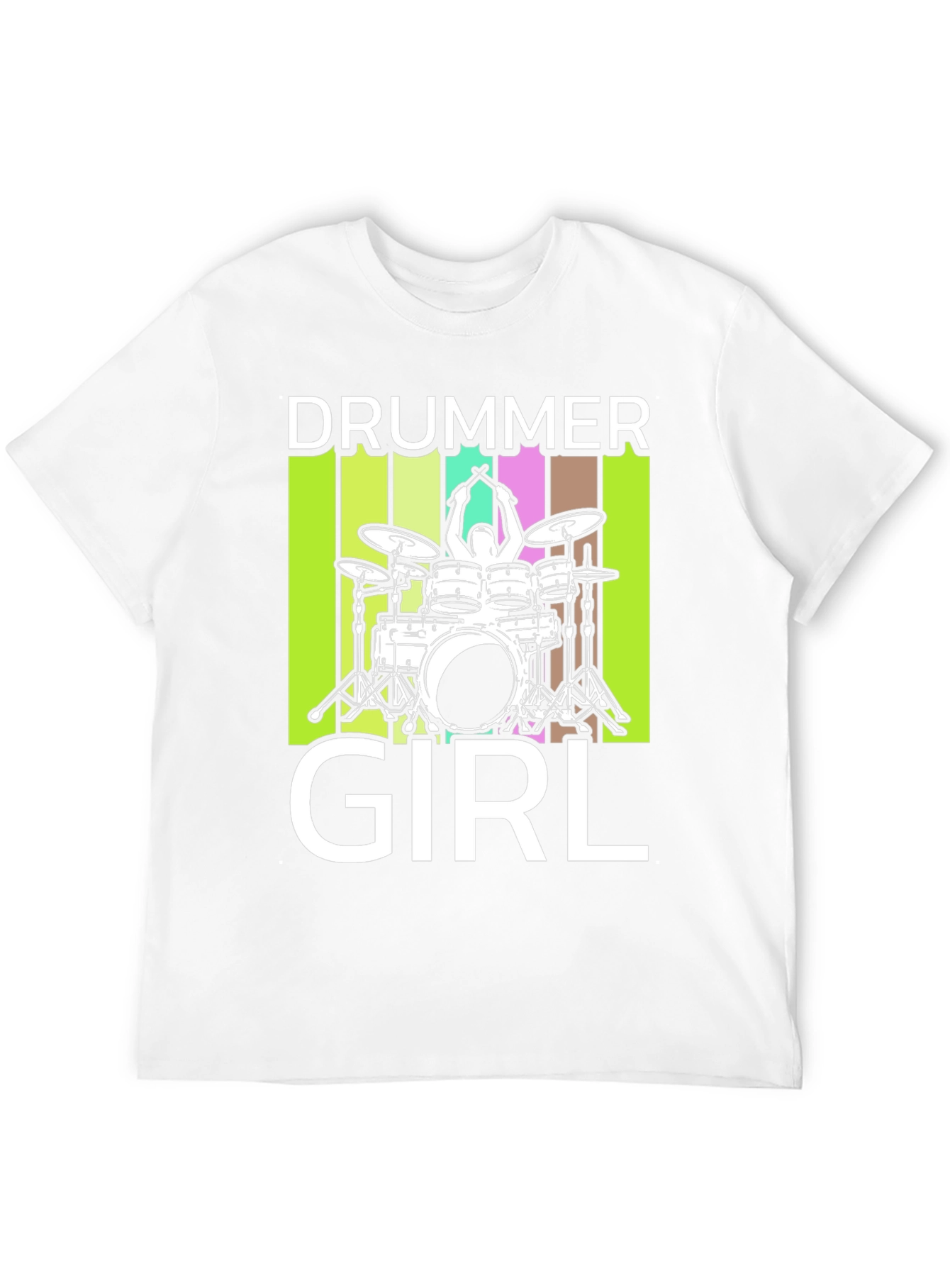 Drummer Girl Graphic Tee - Music Lovers T-Shirt