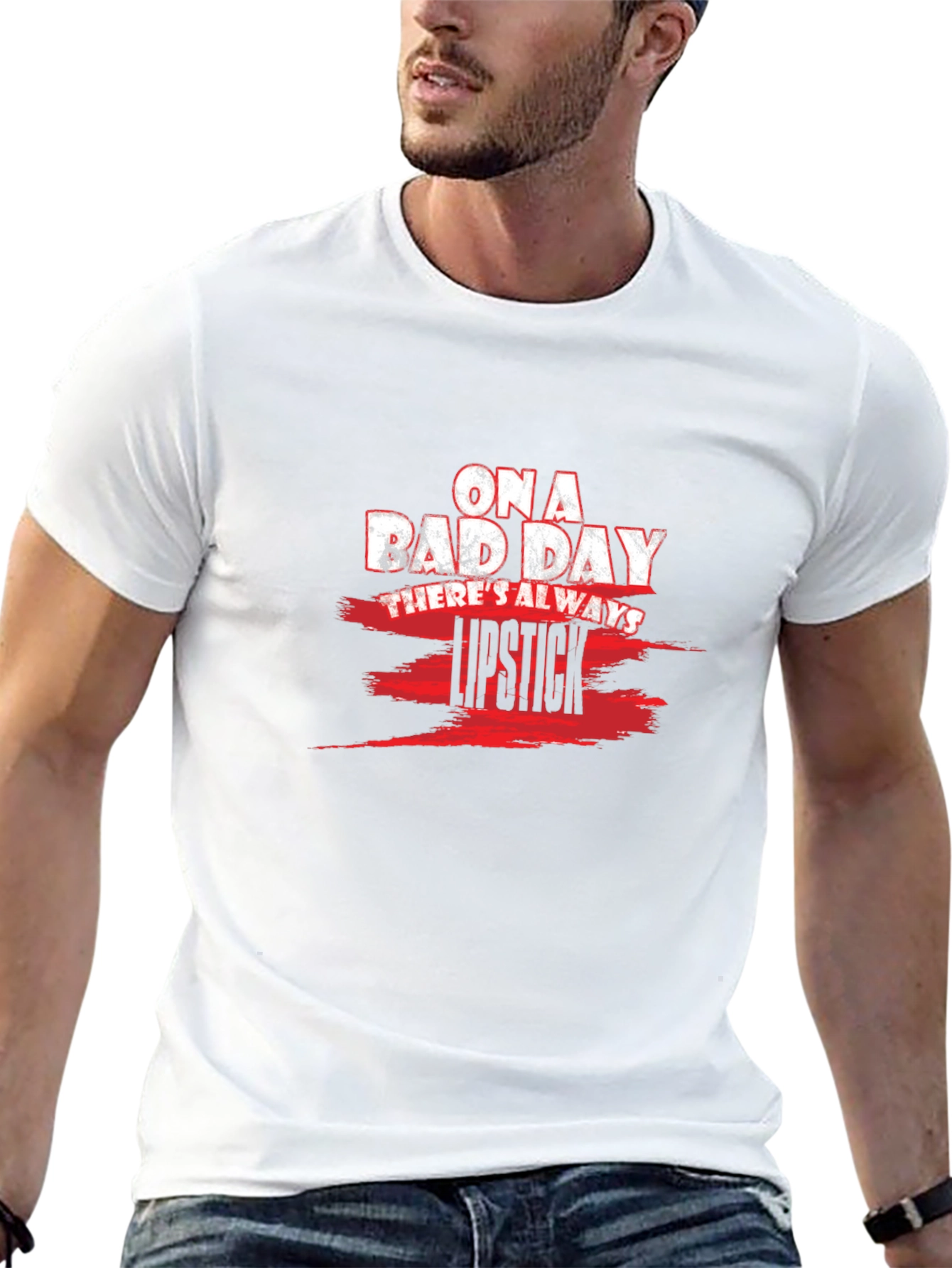 On a Bad Day Lipstick Graphic T-Shirt