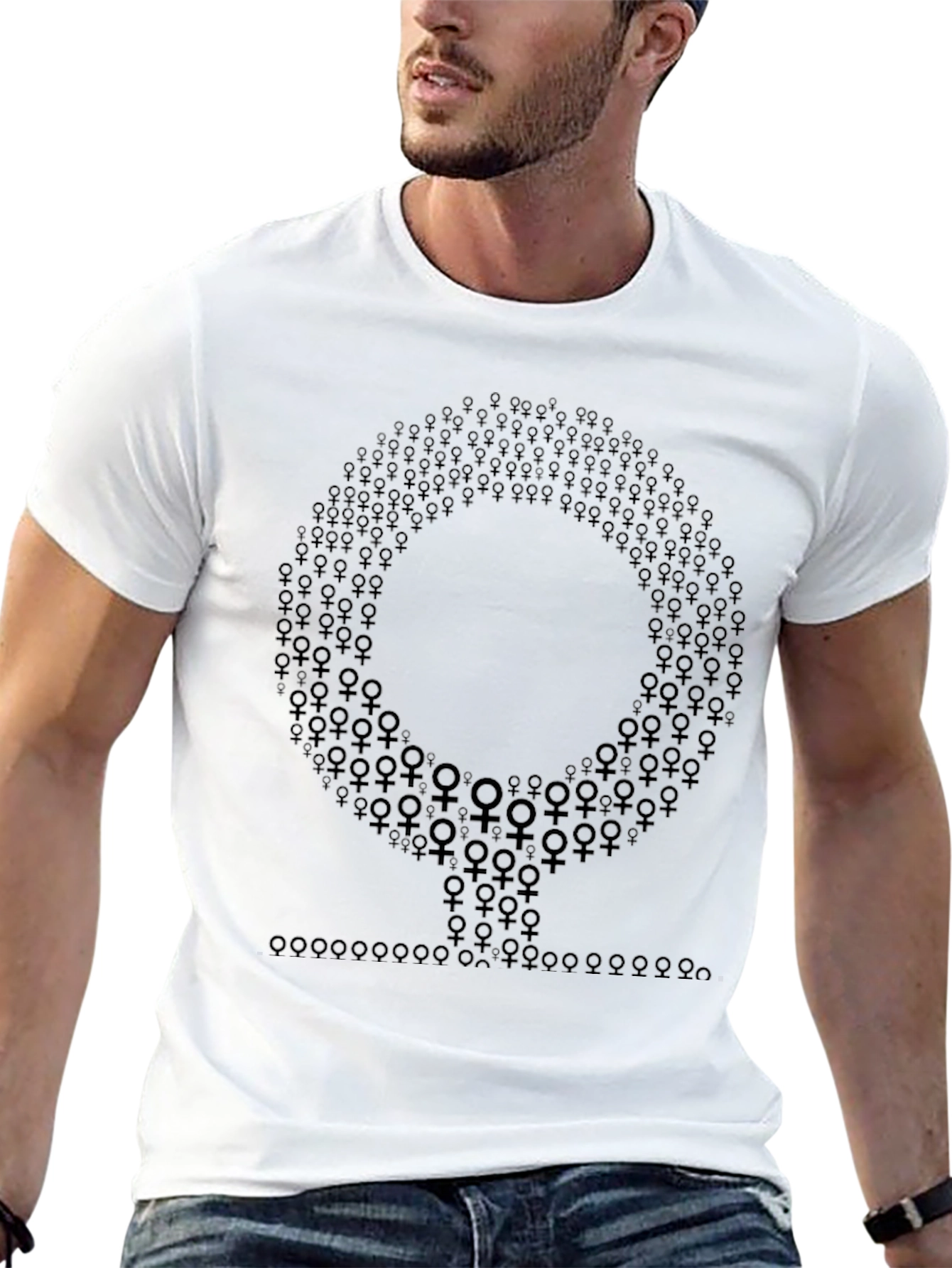Feminist Venus Symbol Graphic Tee - Black