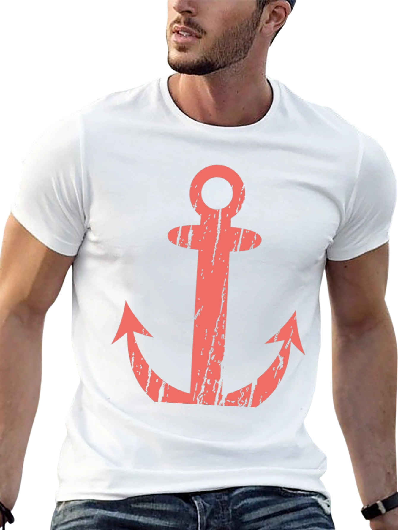Anchor Graphic T-Shirt - Black Casual Tee