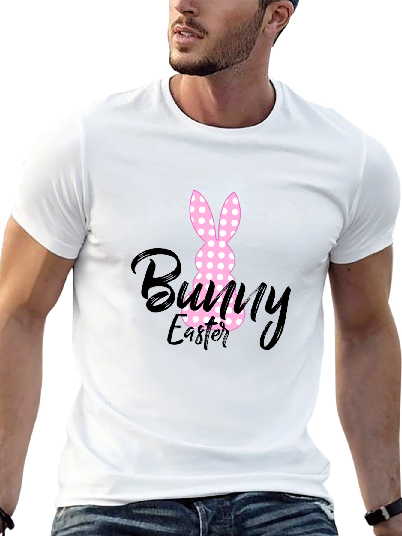 Bunny Easter Black T-Shirt