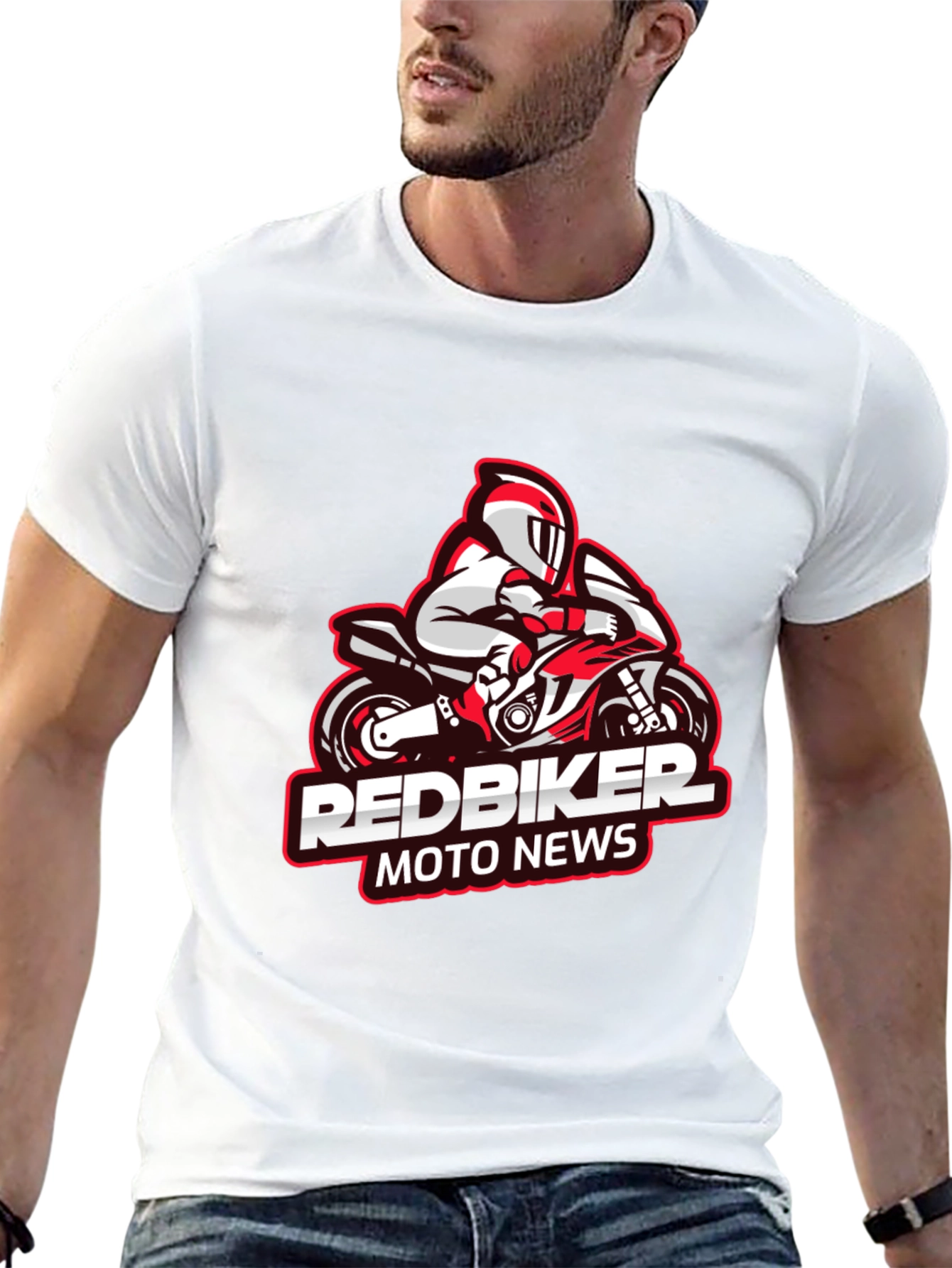 RedBiker Moto News Graphic Black T-Shirt