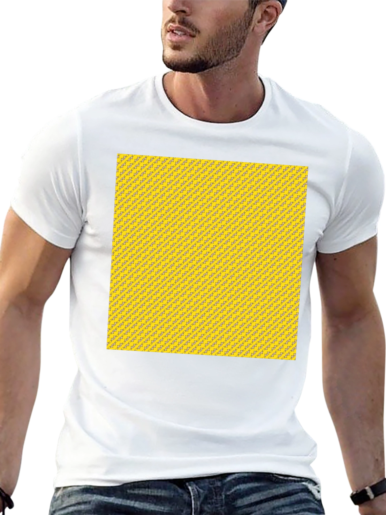 Modern Patterned Tee - Casual Black T-Shirt