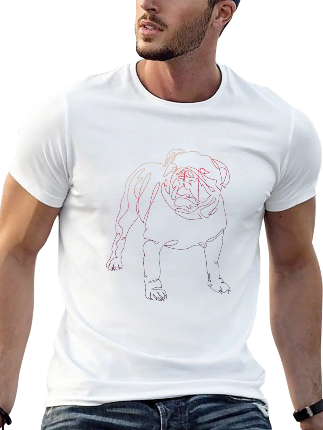 Dog Line Art Black Tee