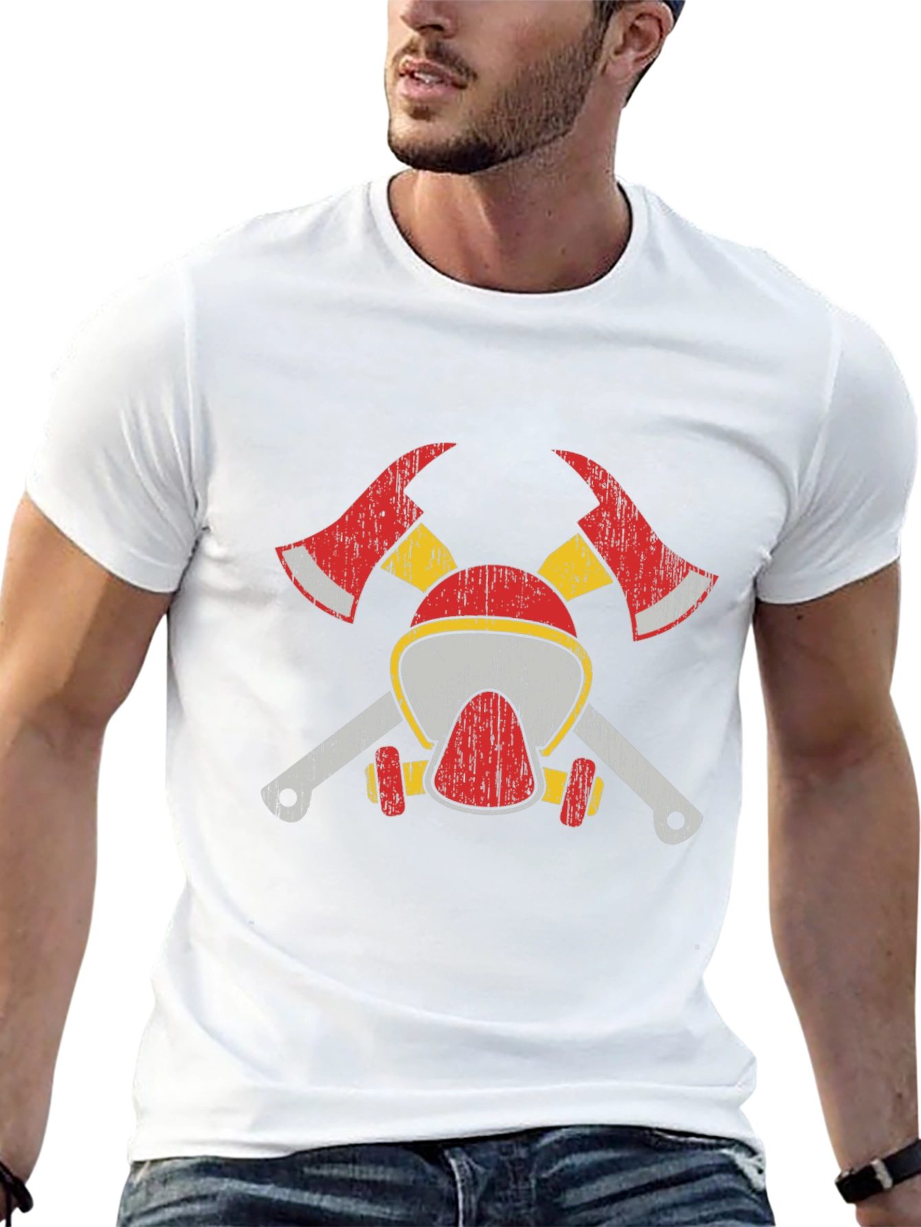 Firefighter Axe & Helmet Graphic Tee