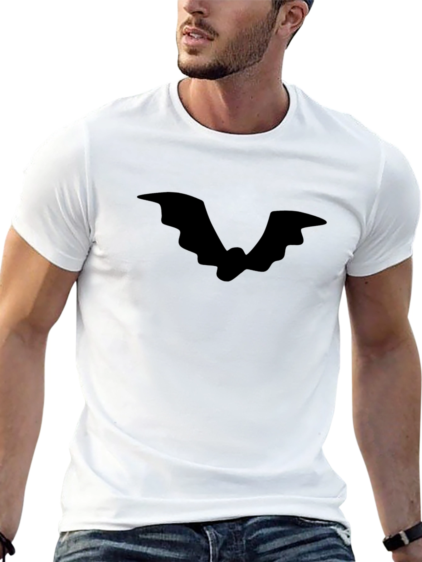 Black Bat Graphic Tee - Halloween Style