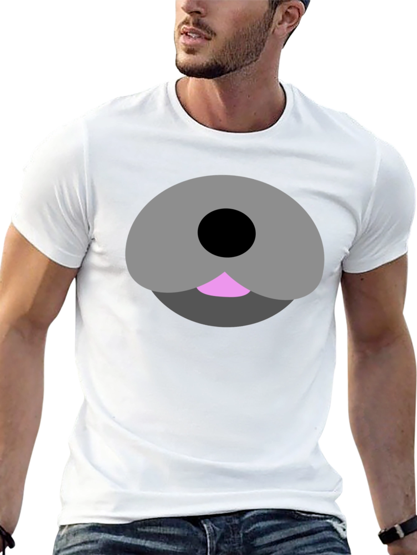 Cartoon Bear Face Graphic Tee