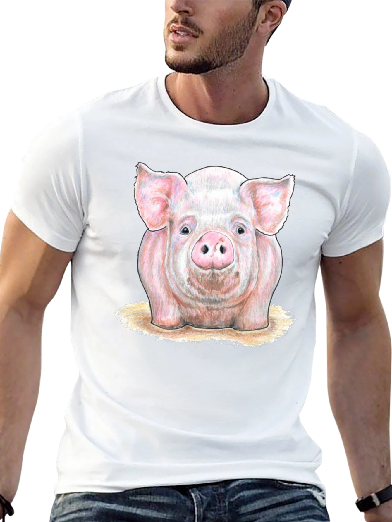 Pig Graphic T-Shirt - Black Cotton Tee