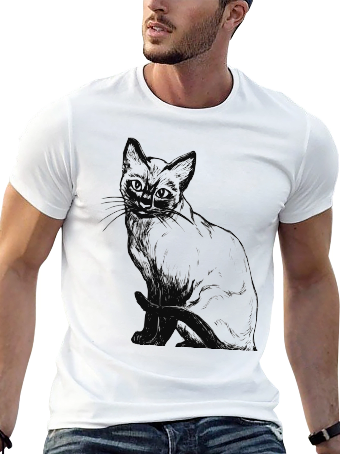 Black Cat Sketch T-Shirt