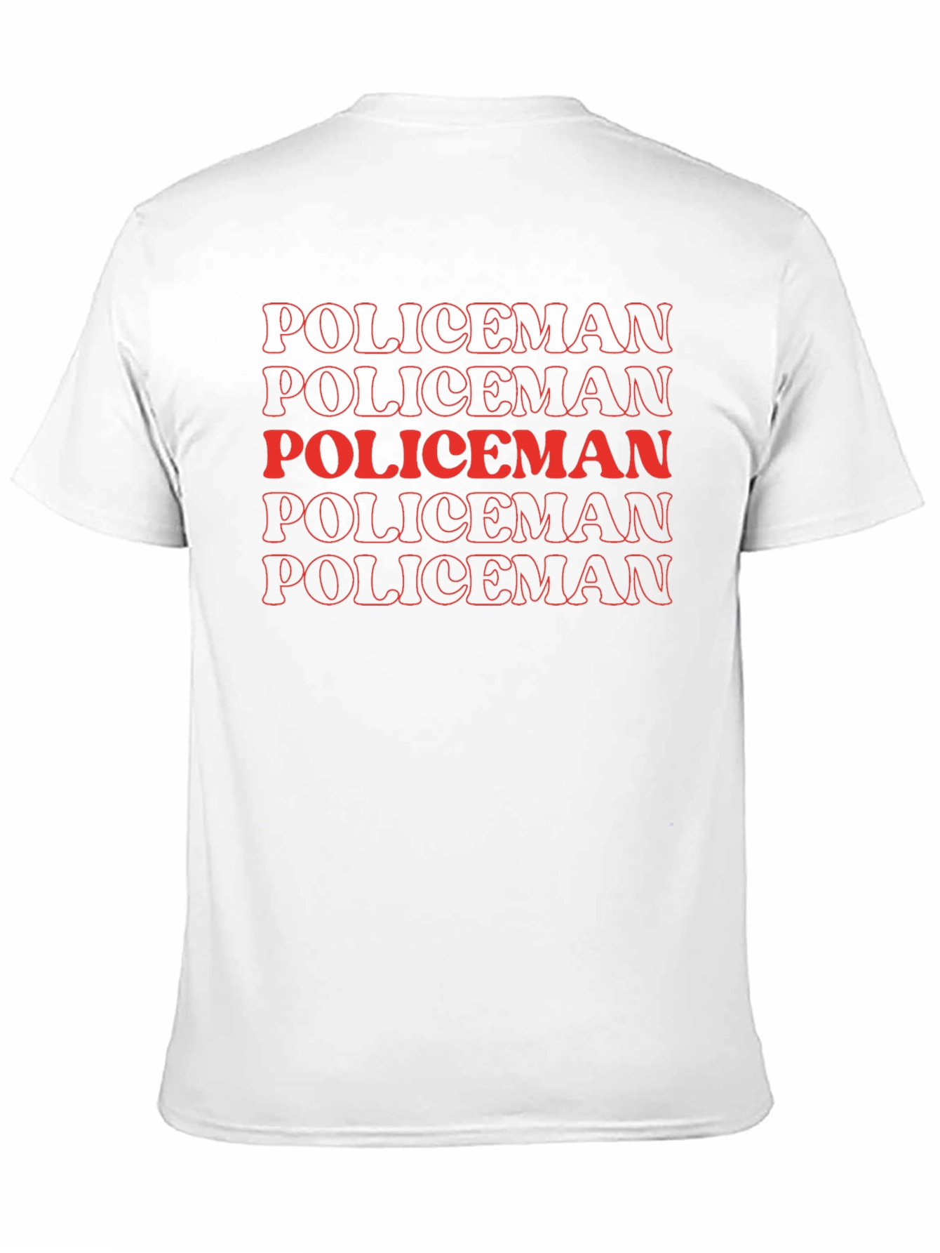 Policeman Text Stack Graphic Tee - Black