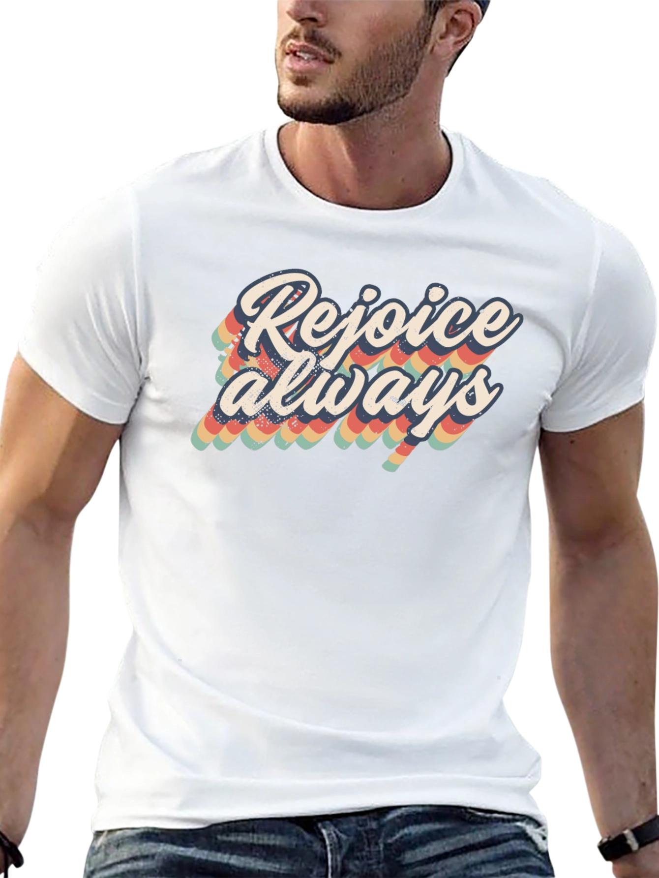 Rejoice Always Black Graphic Tee