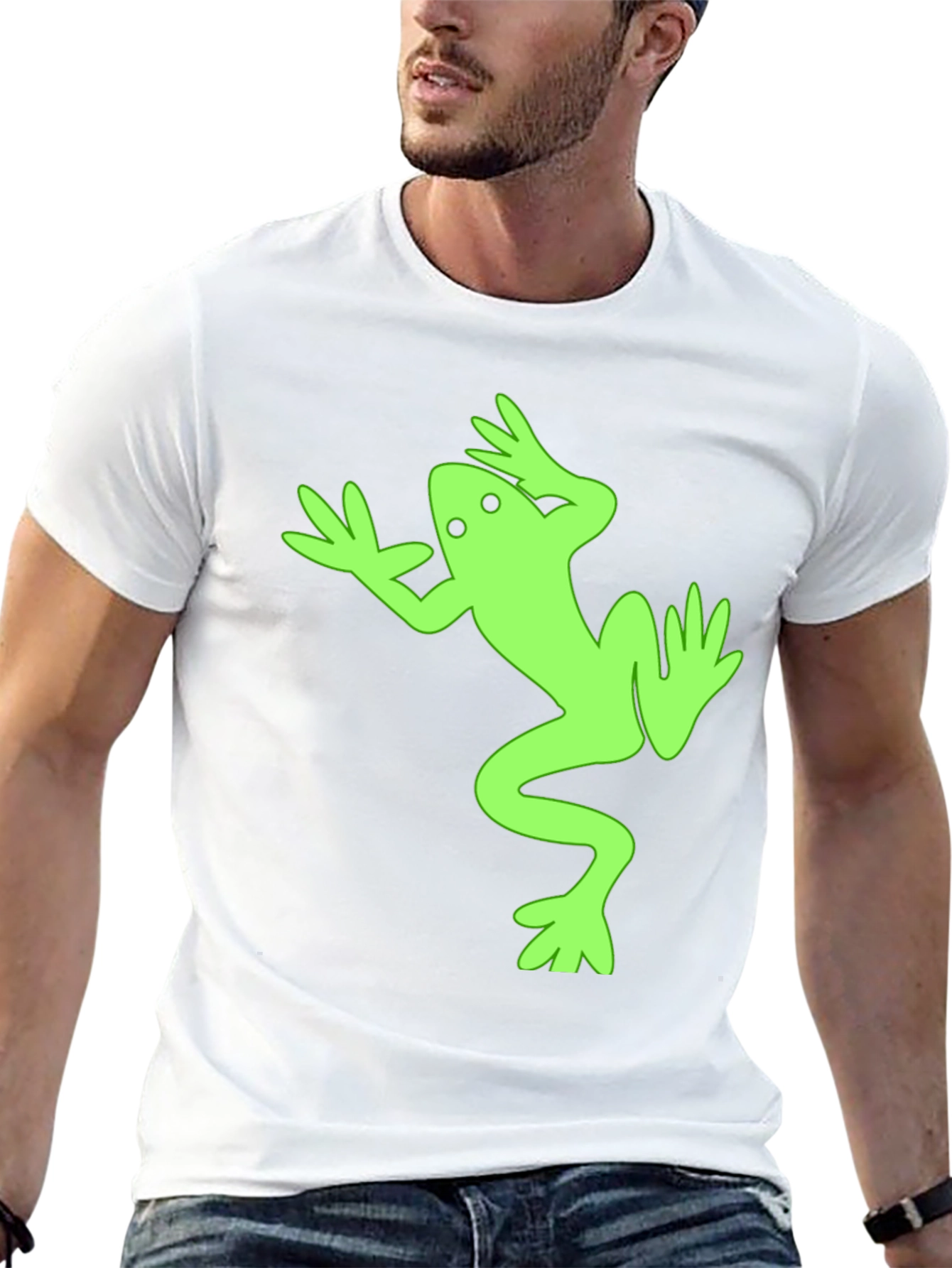 Frog Graphic Tee - Black Cotton Casual Top