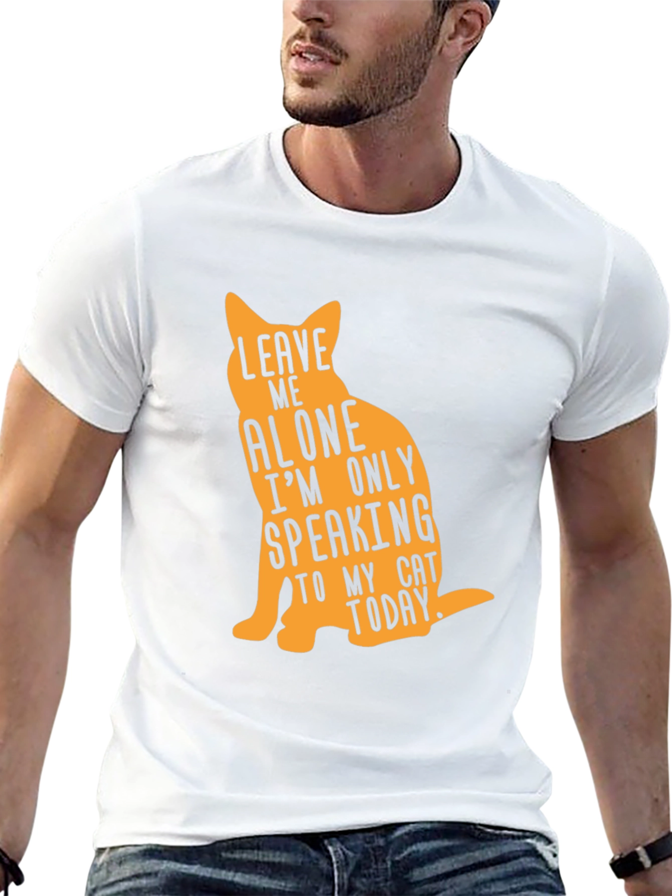 Leave Me Alone Cat Lover Graphic Tee - Black