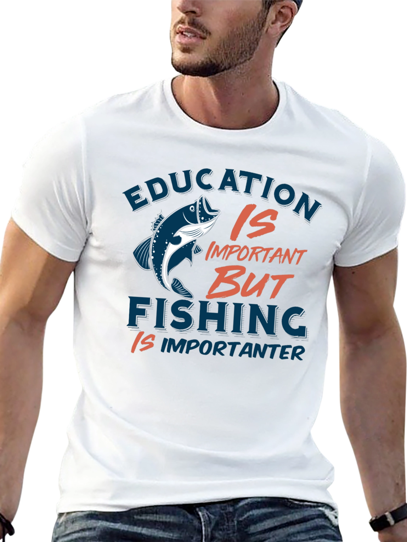 Education vs Fishing Graphic Tee