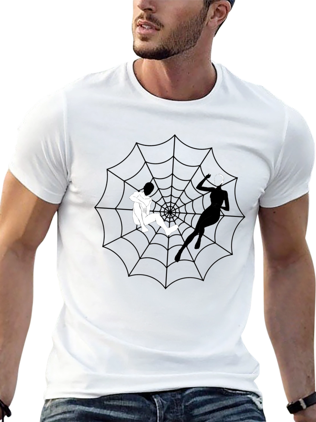 Spider Web Graphic Tee - Caught in Her Web