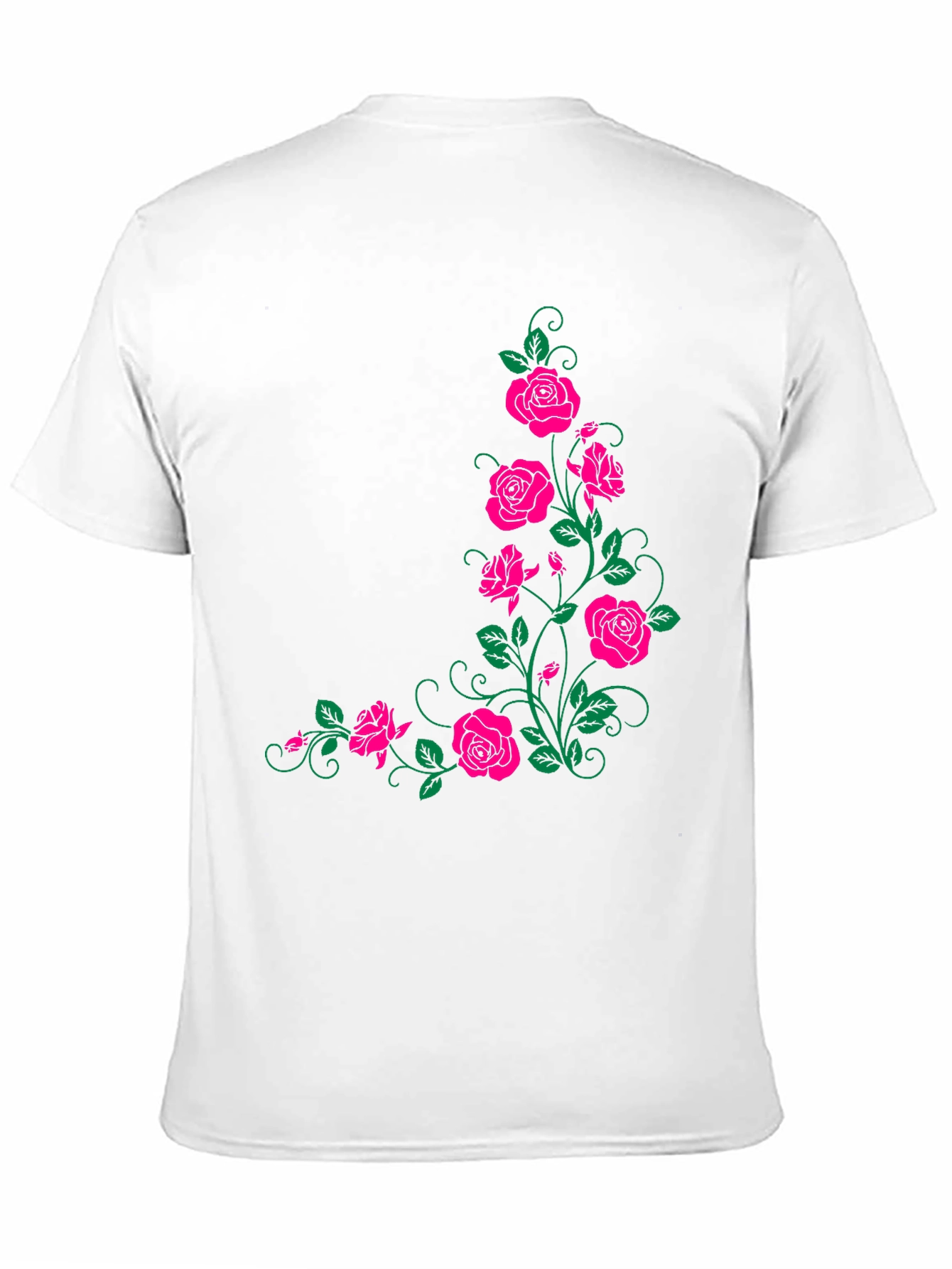 Floral Rose Print Black T-Shirt