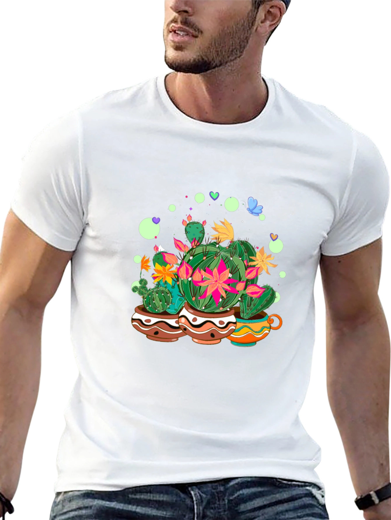 Cactus Garden Tee - Stylish Graphic Print