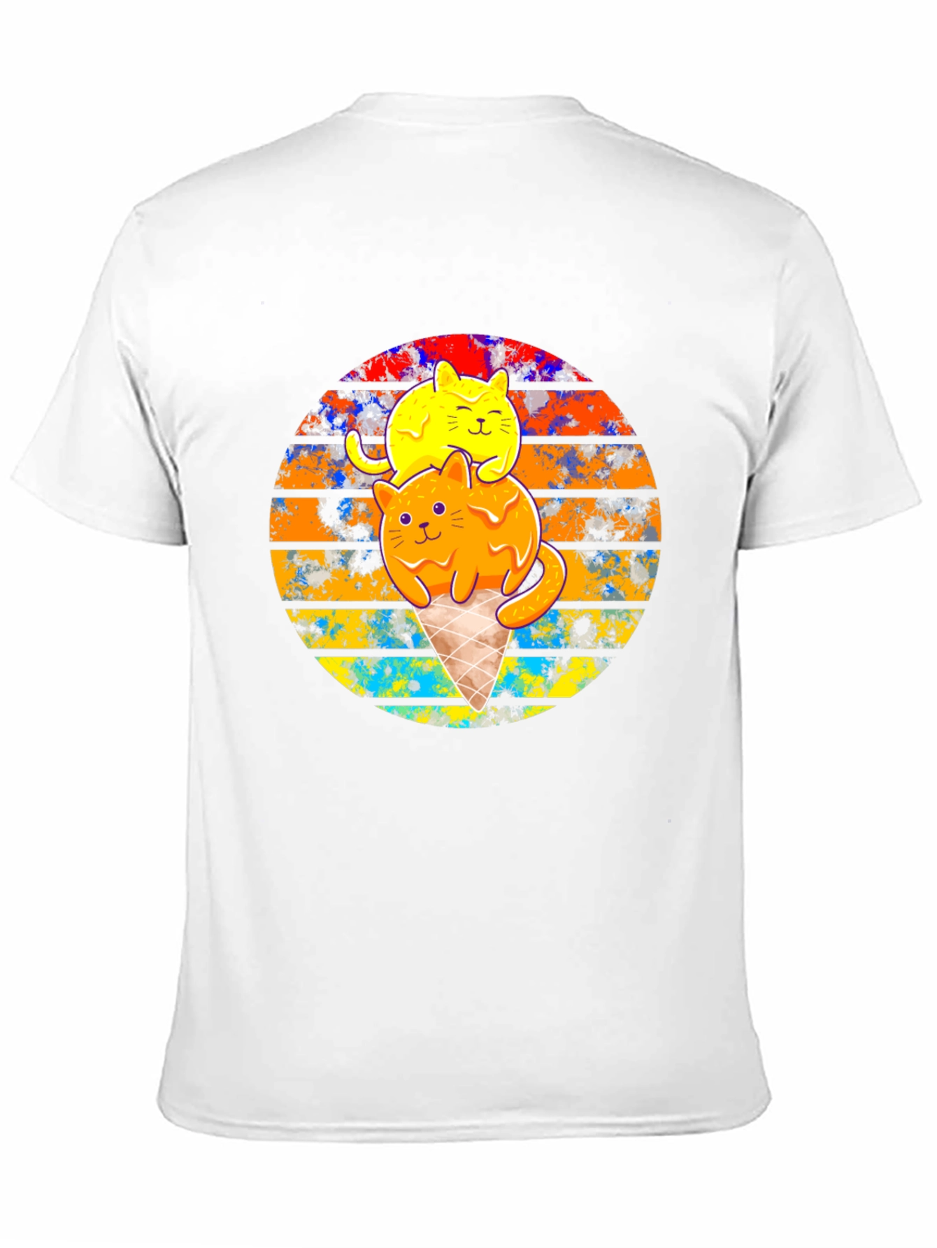 Cool Cats Ice Cream Cone Black T-Shirt