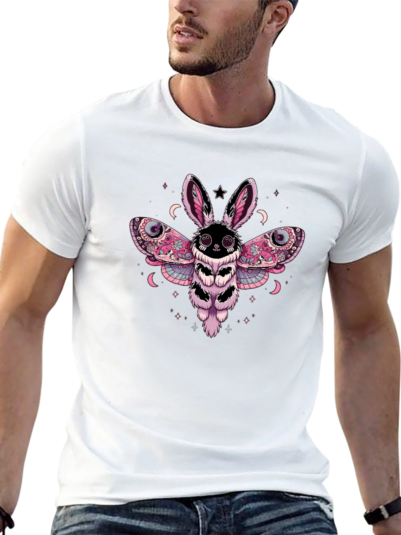Bunny Moth Graphic Tee - Whimsical Design