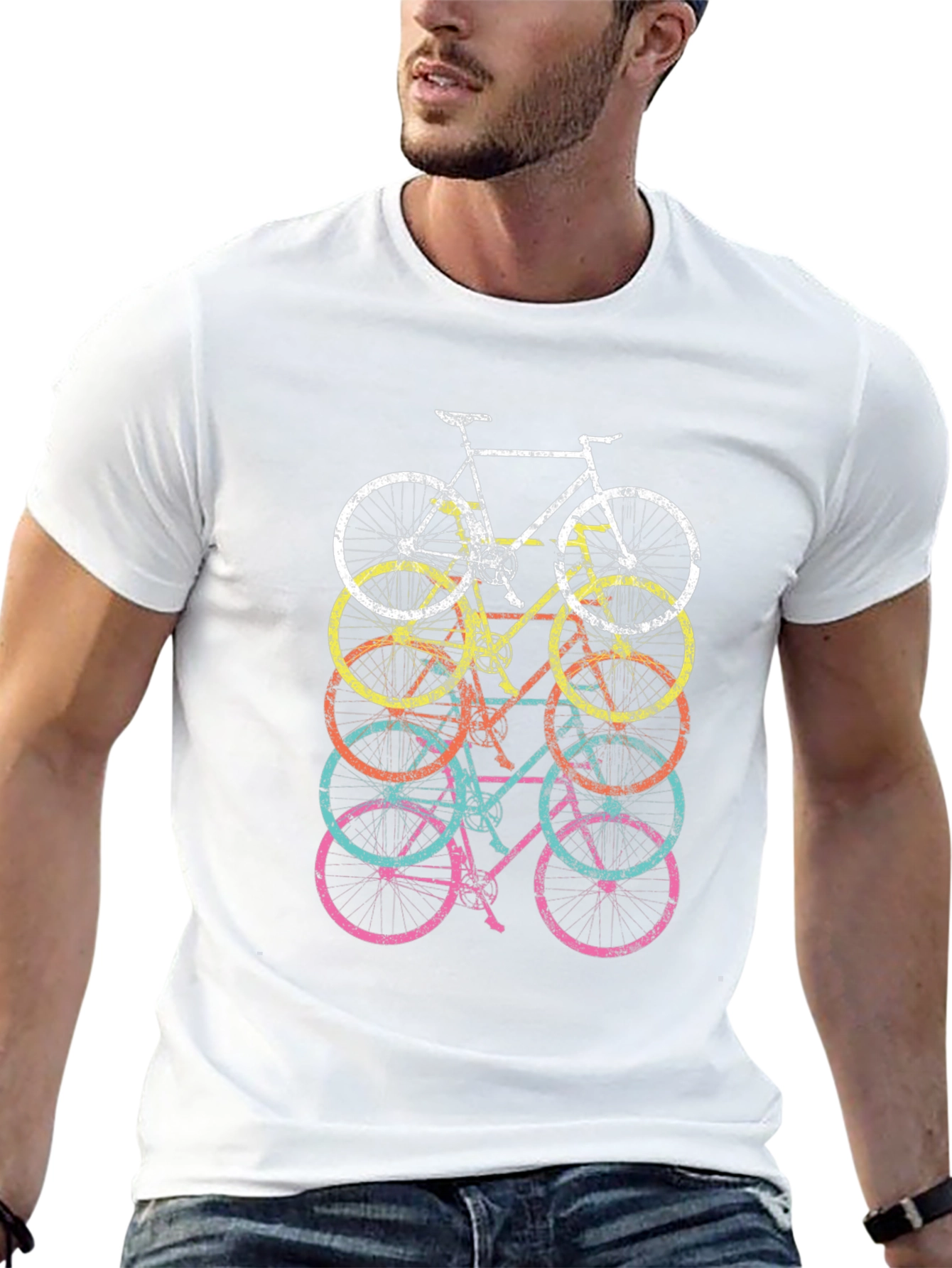 Retro Bicycle Stack Graphic Tee